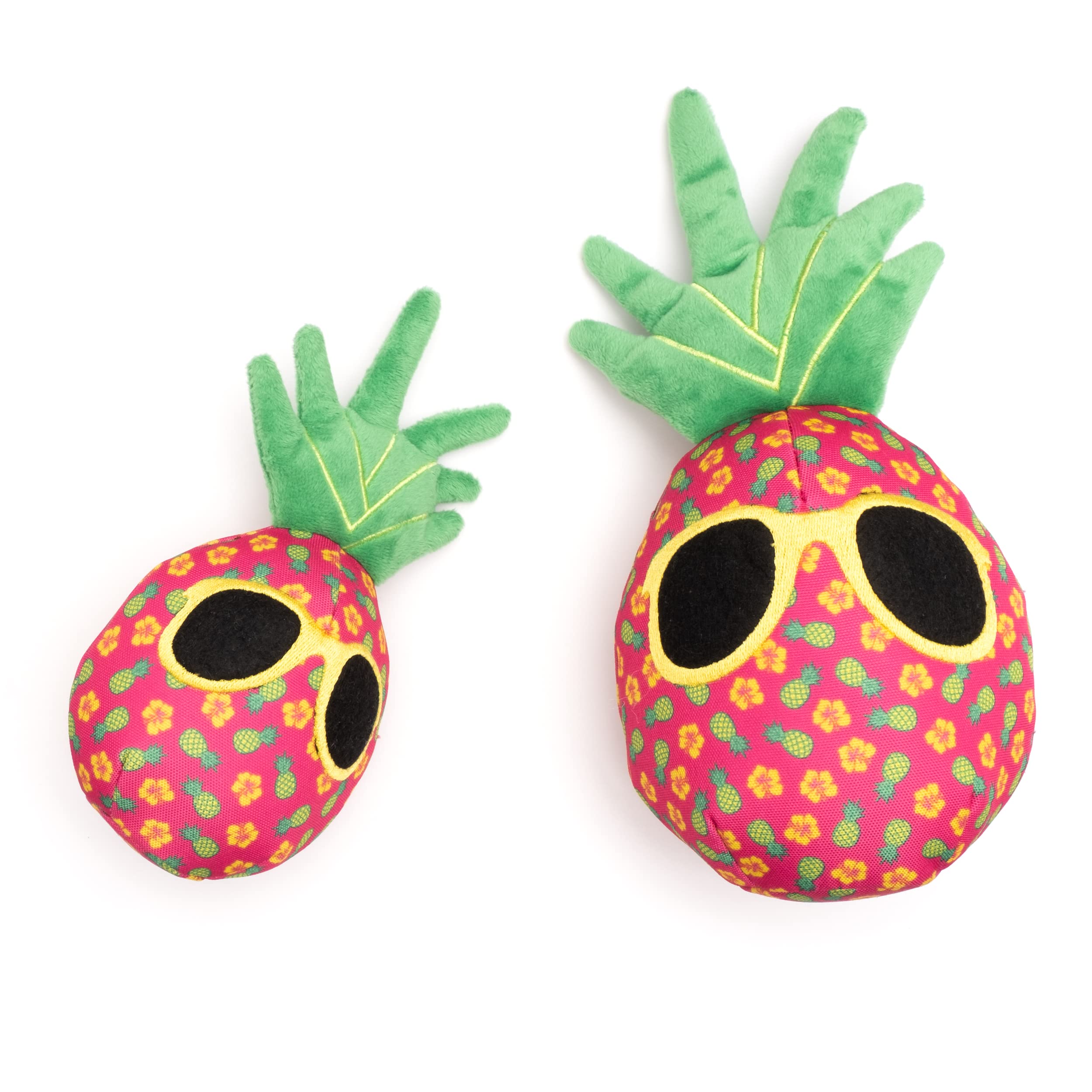 The Worthy Dog Tough Pineapple Chew Toy Multicolored, Fun Summer Fetch Play With Squeaker For Dogs Durable Material For Active Dogs