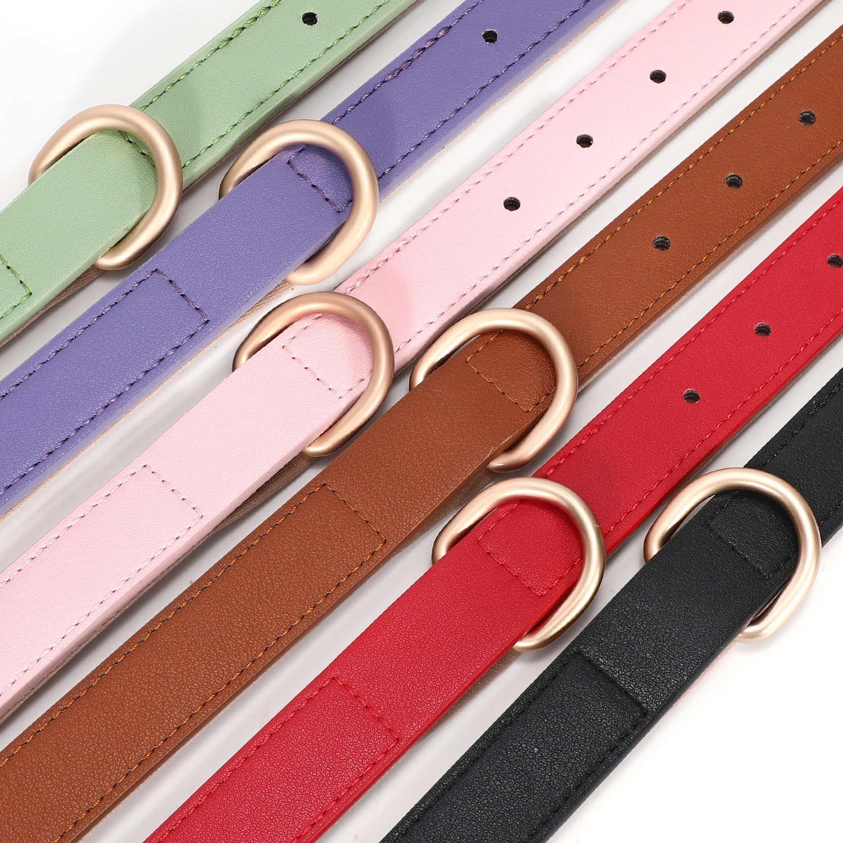 Whippy Leather Dog Collar For Small Medium Dog Adjustable Soft Breathable Leather Padded Puppy Collar With Alloy Buckle Heavy Du