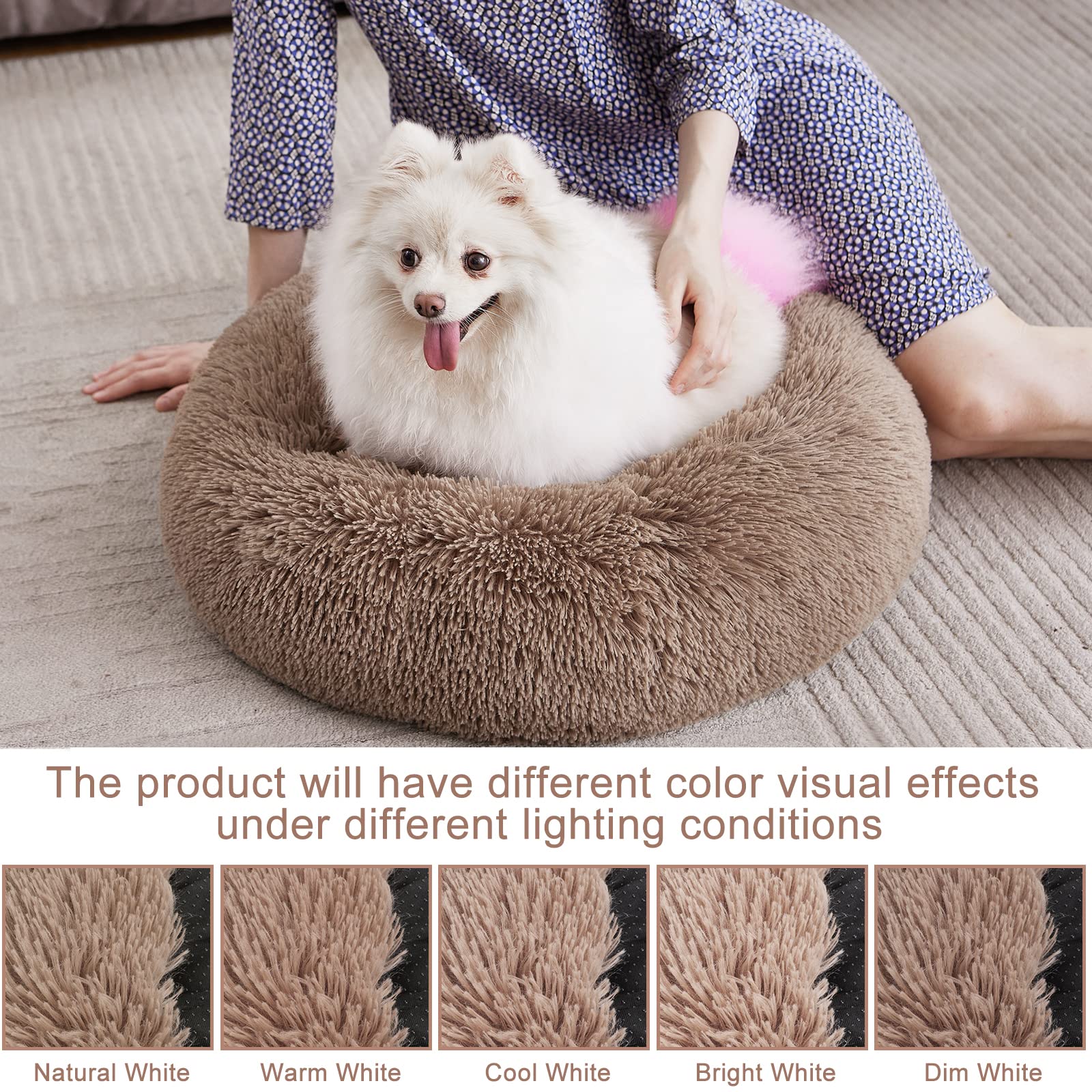 Perpets Orthopedic Dog Bed Comfortable Donut Cuddler Round Dog Bed Ultra Soft Washable Dog And Cat Cushion Bed (Style 6)