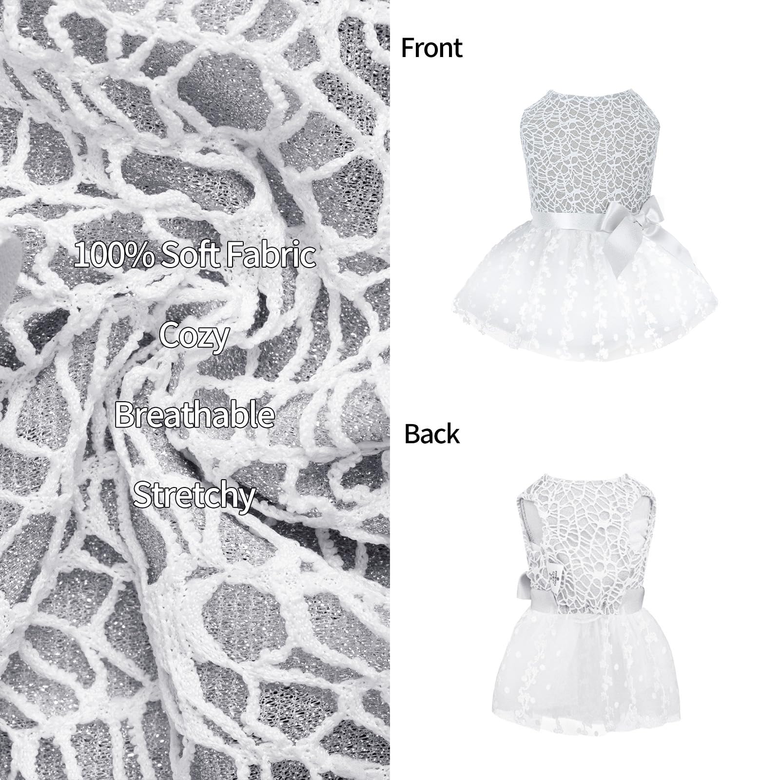 Cutebone Dog Birthday Dress Girl Puppy Skirt Tutu Cat Wedding Outfit Pet Party Clothes For Small Dogs Costume Dd17L