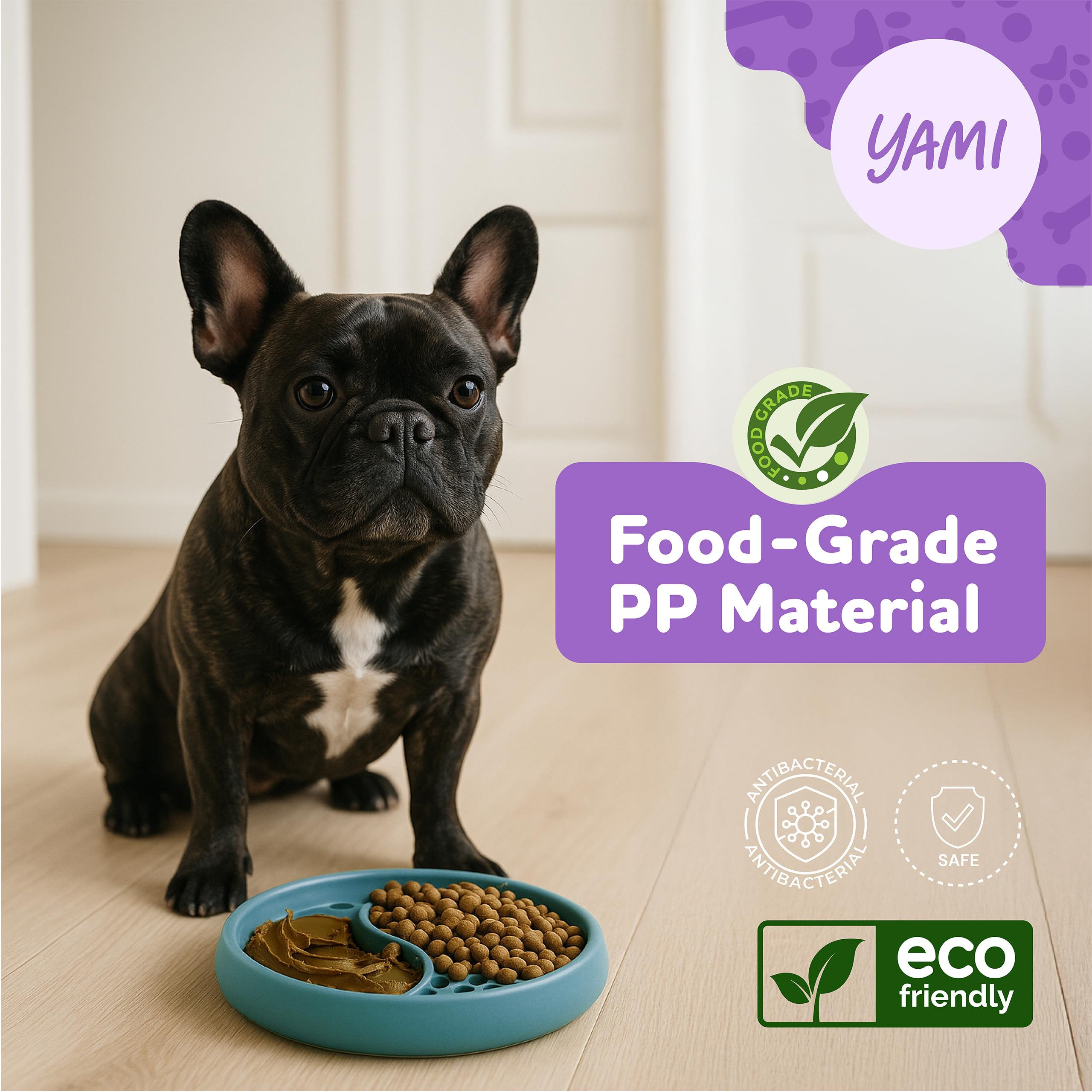 YAMI Bowl Lick Mat for Dogs & Cats, Slow Feeder Bowls, Cat Slow Feeder, Dog Enrichment Toys with Suction Cup for Anxiety Relief,