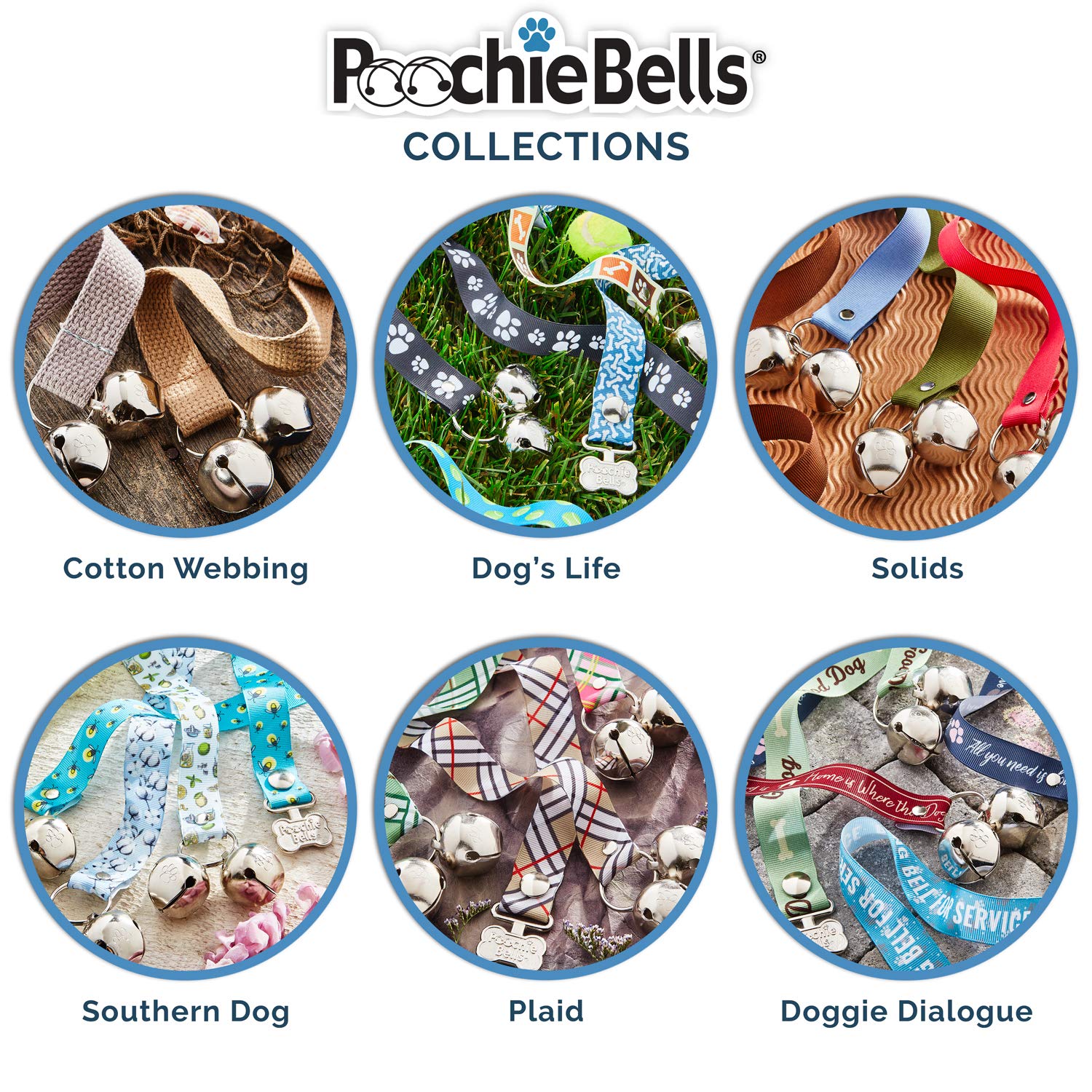 Poochiebells The Original Dog Potty Doorbell, Dog Bells For Potty Training & Puppy Housebreaking, Potty Train Your Dog In Days, Made In America, Bone App Brown