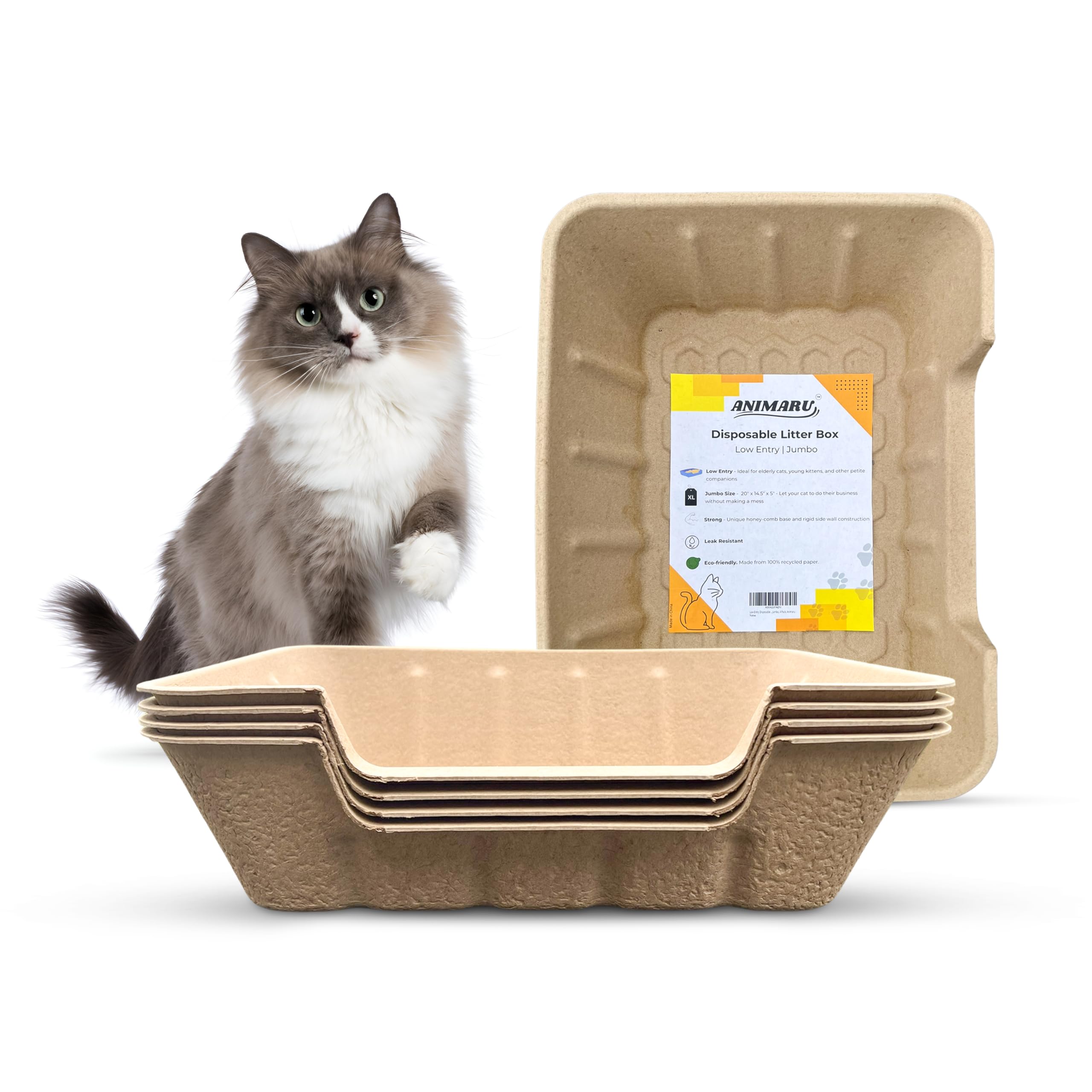 Disposable Litter Boxes (Jumbo - Low Entry, 4-Pack)