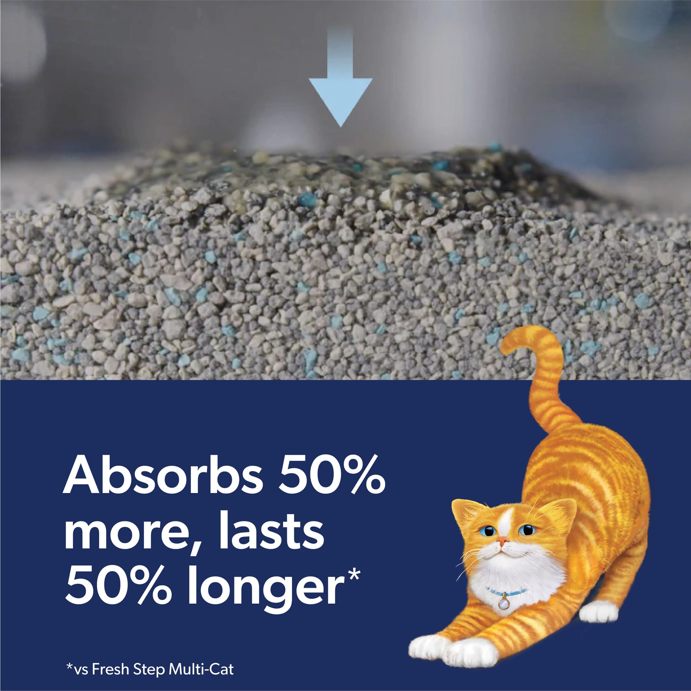 Fresh Step Outstretch Advanced Long Lasting Clumping Litter Simply Unscented, Activated Charcoal Litter Lasts 50% Longer, 32 Lbs