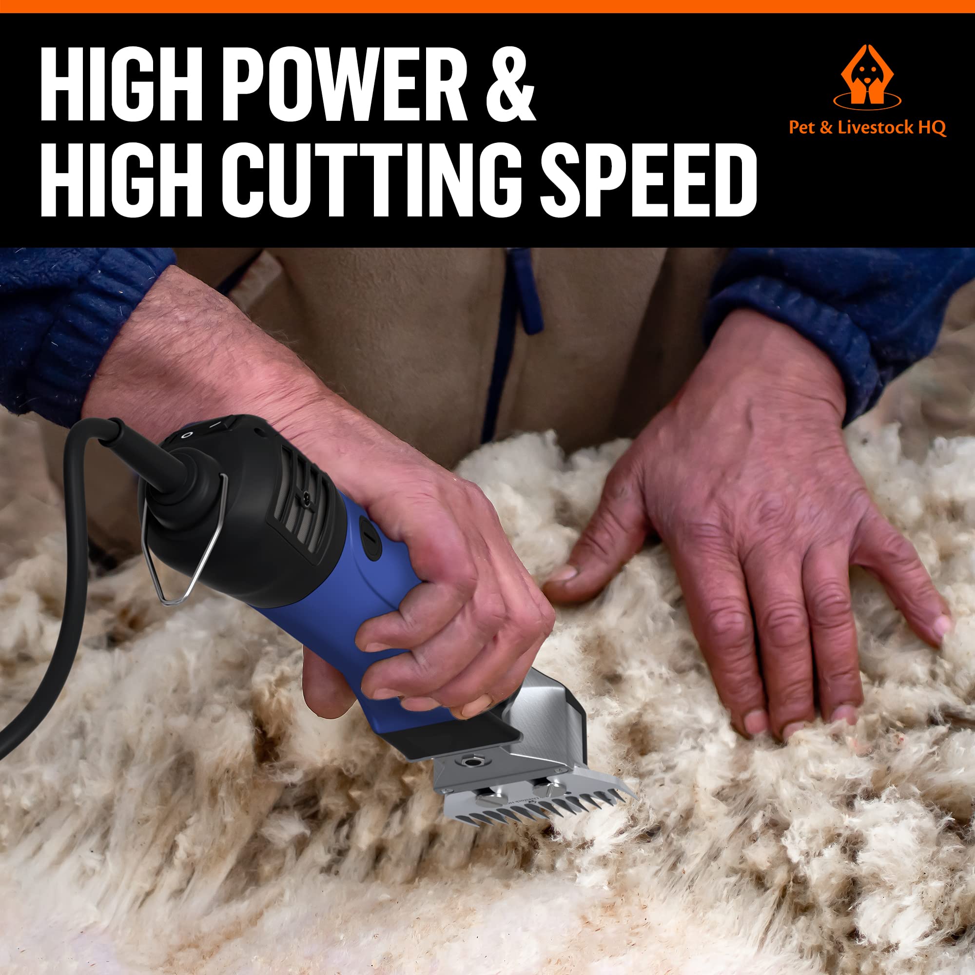Sheep Shears Heavy Duty - Professional Electric Clippers Farm Livestock - Shearing Machine Hair Cutting Kit For Grooming (2 Blades Included)