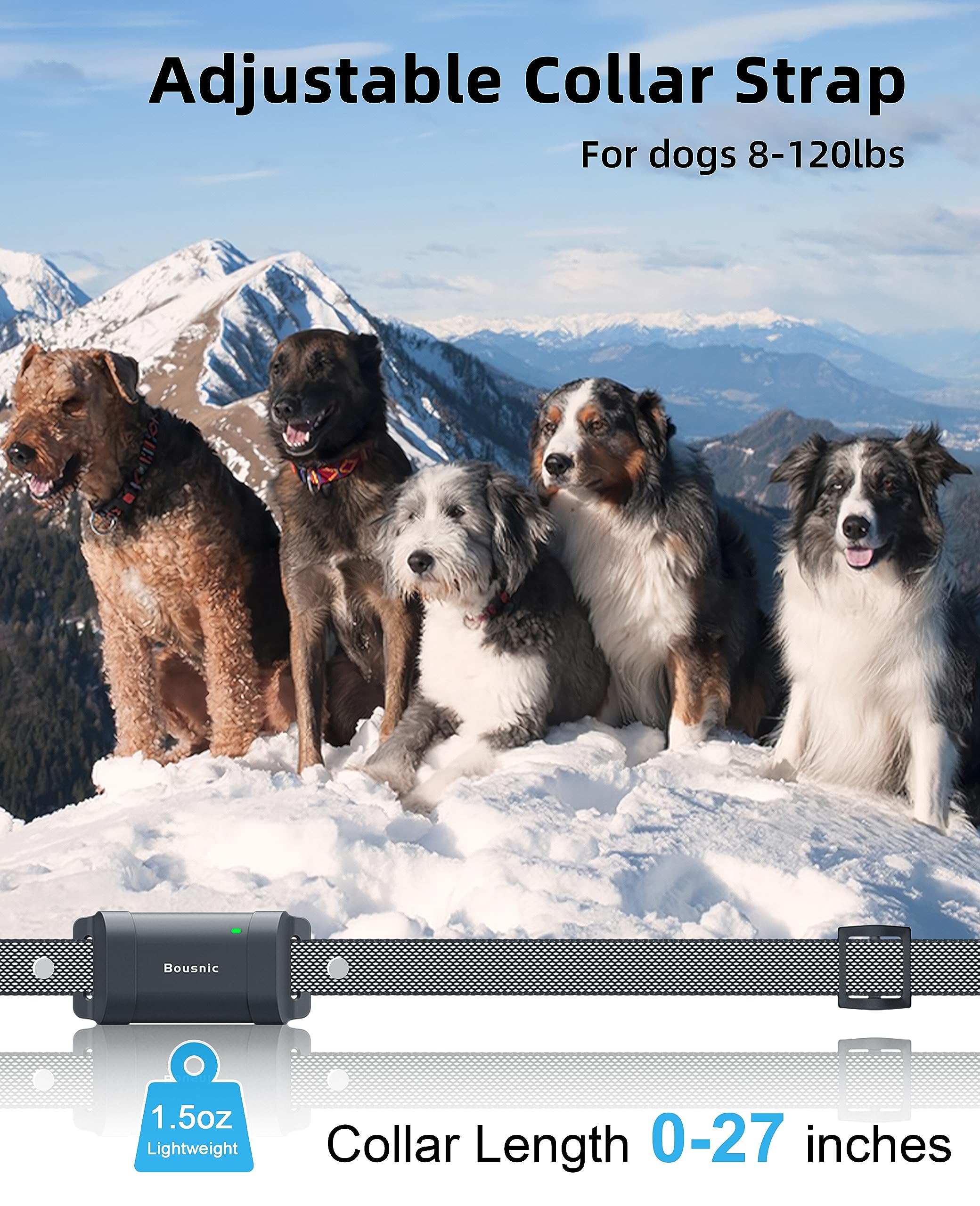 Bousnic Dog Shock Collar With Remote - [New Edition] 4000Ft Dog Training Collar For Large Medium Small Dogs (8-120Lbs) Waterproo