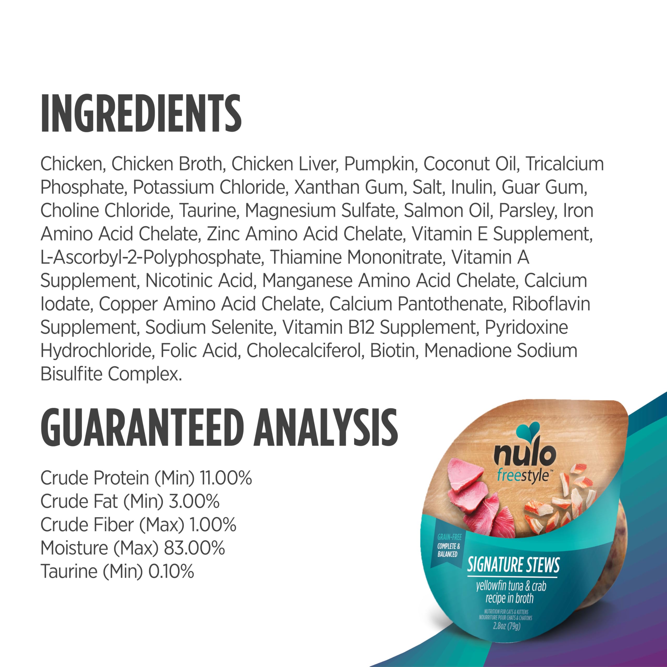 Nulo Freestyle Cat & Kitten Wet Cat Food Signature Stew, Premium All Natural Grain-Free Cat Food Topper with No Added Minerals o