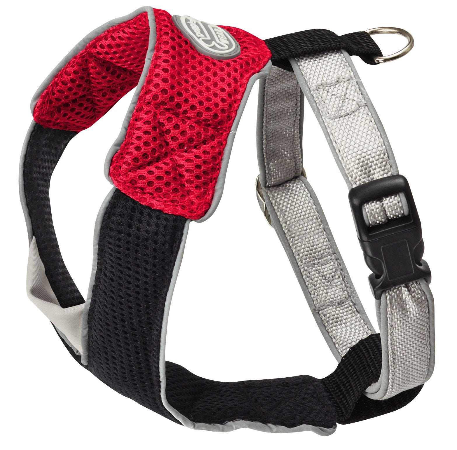 Doggles V Mesh Dog Harness, Red/Black, Medium