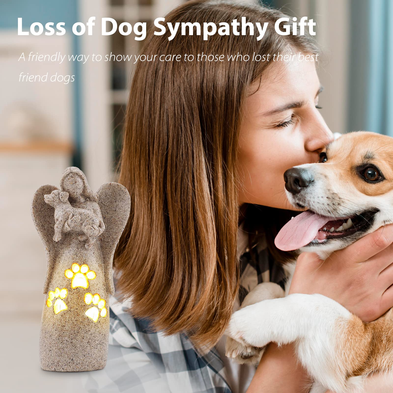 Bearae Dog Memorial Gifts, Candle Holder Statue, Pet Loss Gifts, Bereavement Gifts, Pet Sympathy Gifts