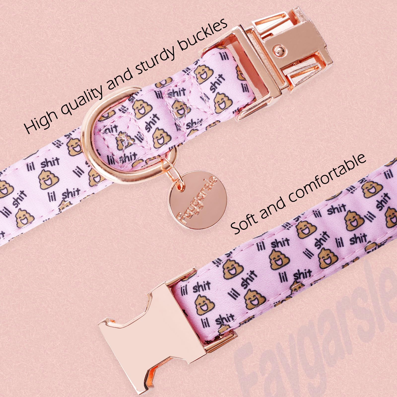 Faygarsle Pink Dog Collar For Small Medium Large Dogs Cute Puppy Collars For Female Dogs Funny Dog Collars For Summer Spring Wed