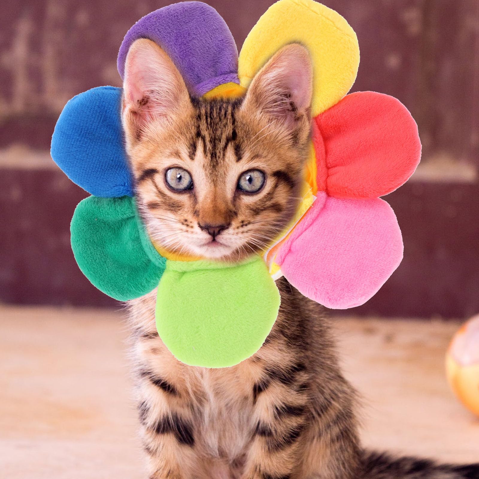 2 Pcs Pet Sunflower Hat: Pet Costume Hats Sun Flower Headband Cap Party Costume Dog Hat Cute Headwear for Cats Kitten Puppy