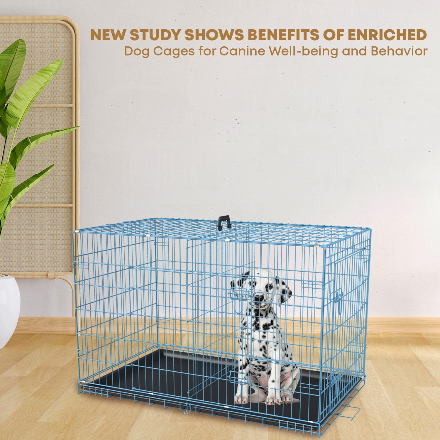 36,42,48 Inch Dog Crate For Large Dogs Dog Cage Dog Kennel Pet Crate For Large Dogs Folding Metal Pet Cage Double Door Leak-Proo