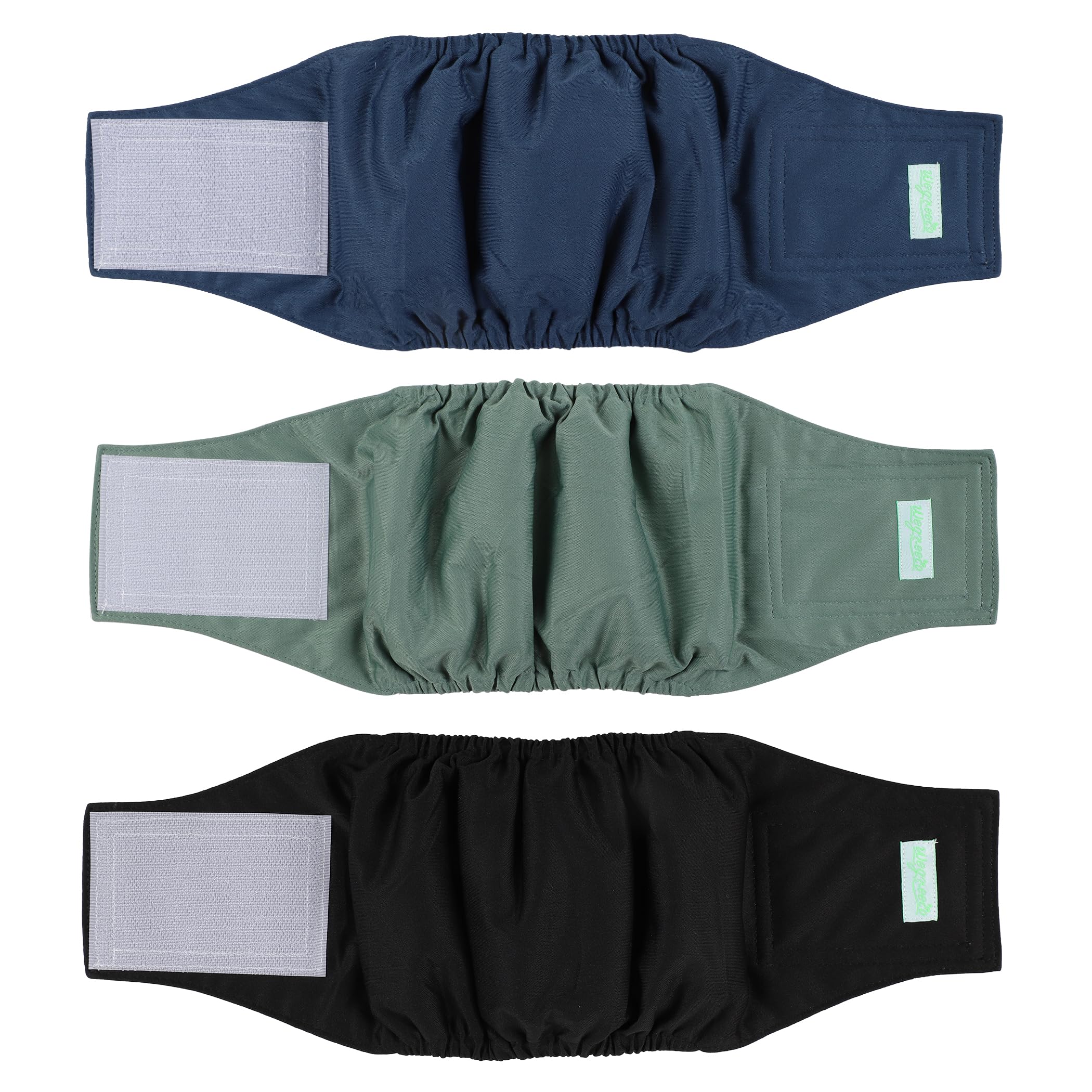 Wegreeco Washable Male Dog Belly Band (Stylish Pattern)- Pack Of 3 - Washable Male Dog Belly Wrap, Dog Diapers Male (Blue, Green