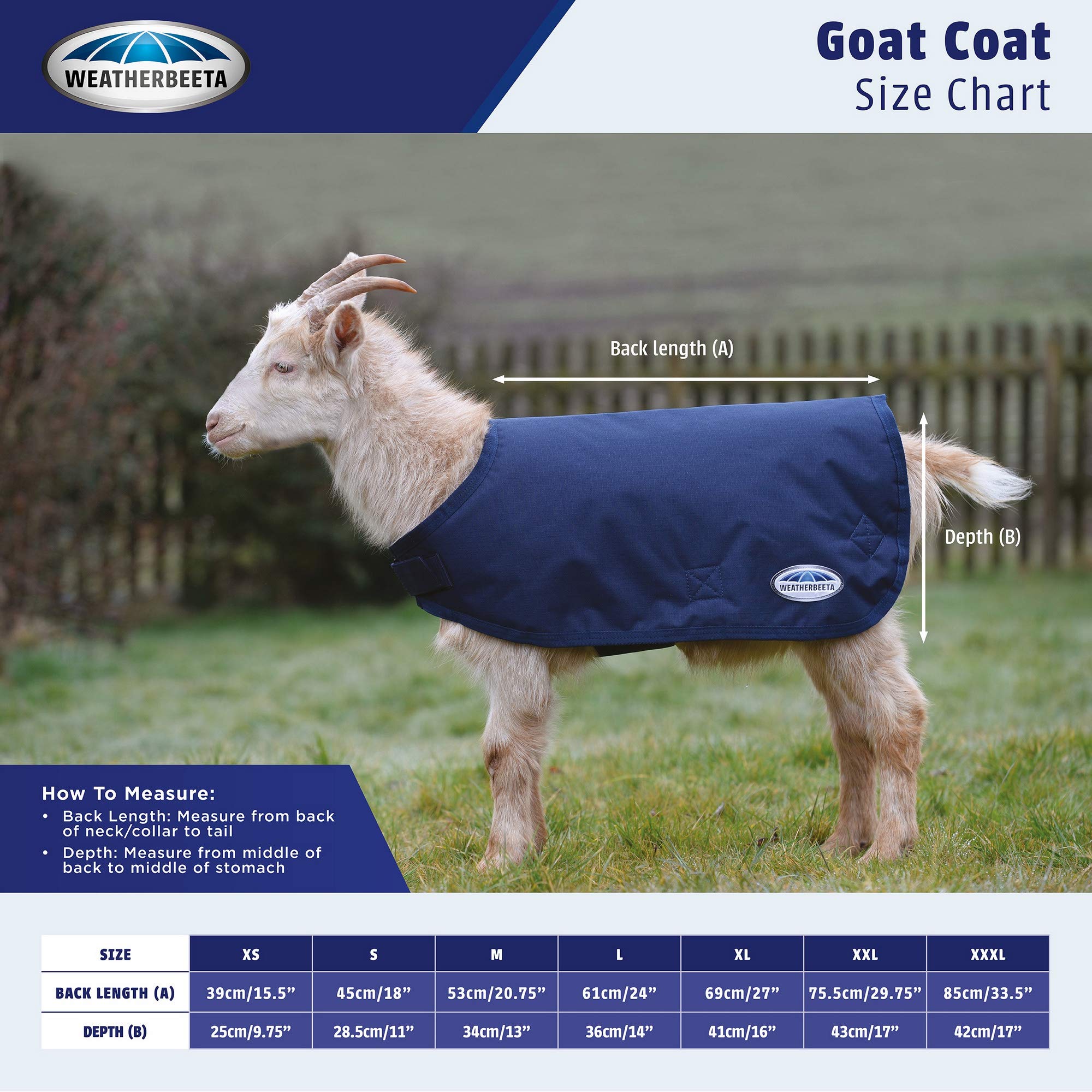 Weatherbeeta Goat Coat With Neck, Navy, Large