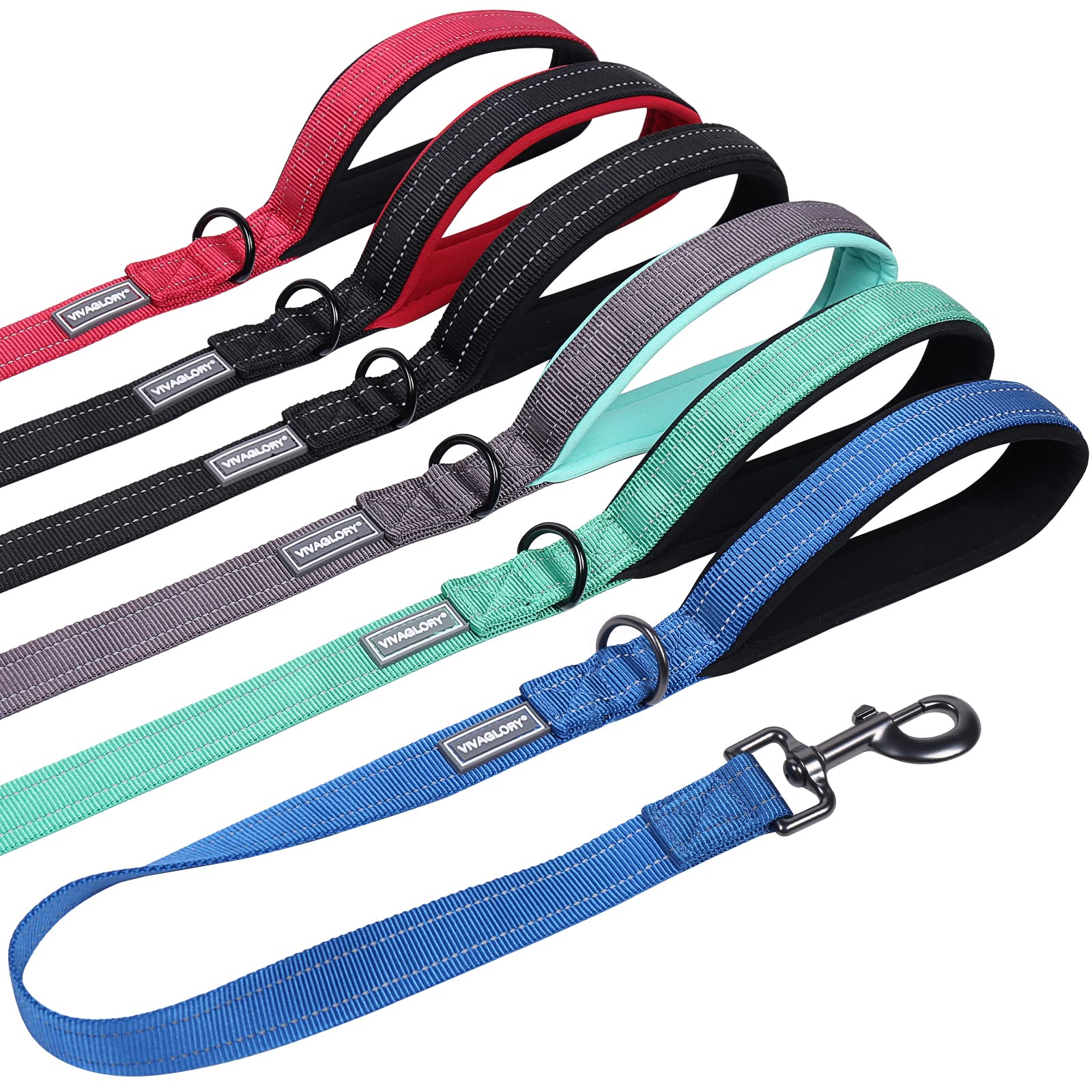 Vivaglory Short Dog Leash For Medium & Large Dogs, 24Inch, Blue