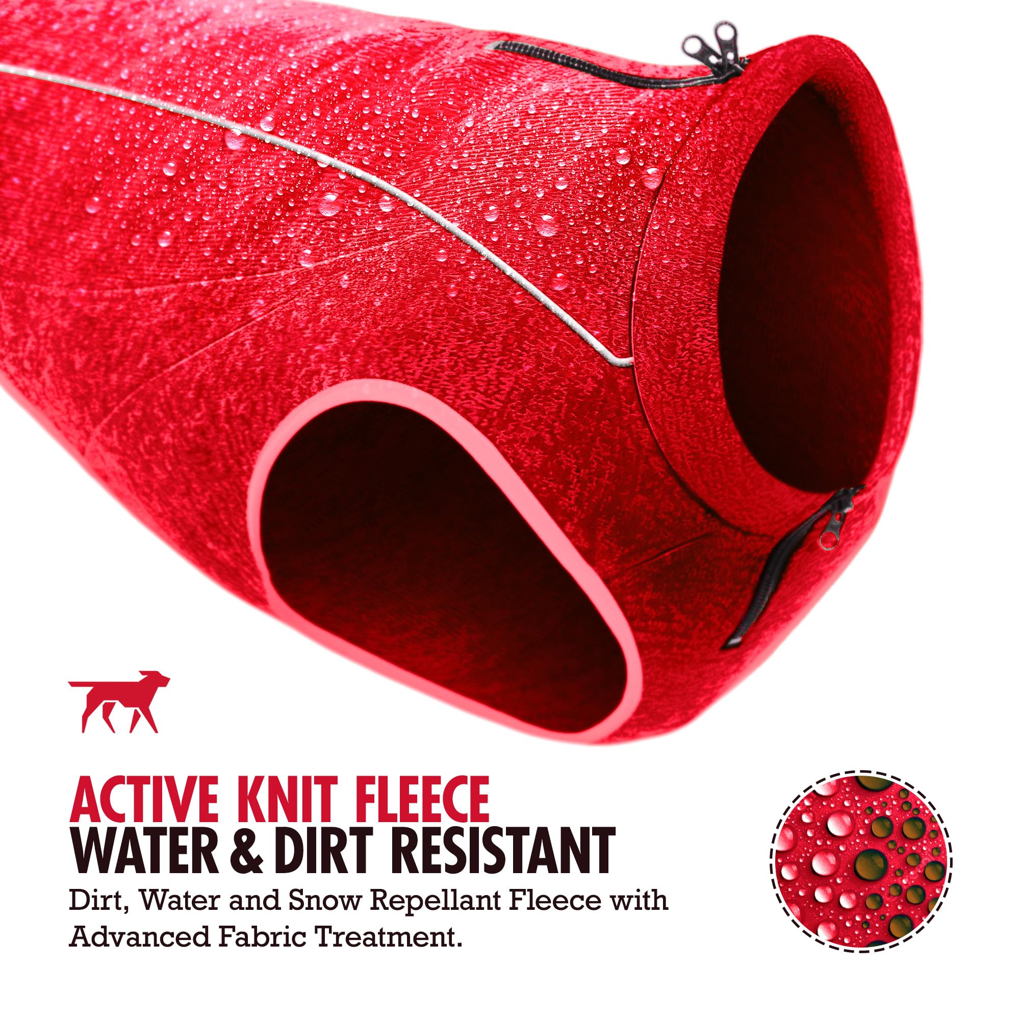 Insulated Fleece Sweater For Dogs | Lightweight Warm Dog Vest | Zipper Port For Harness | Cold Weather Winter Jacket | Rain Snow