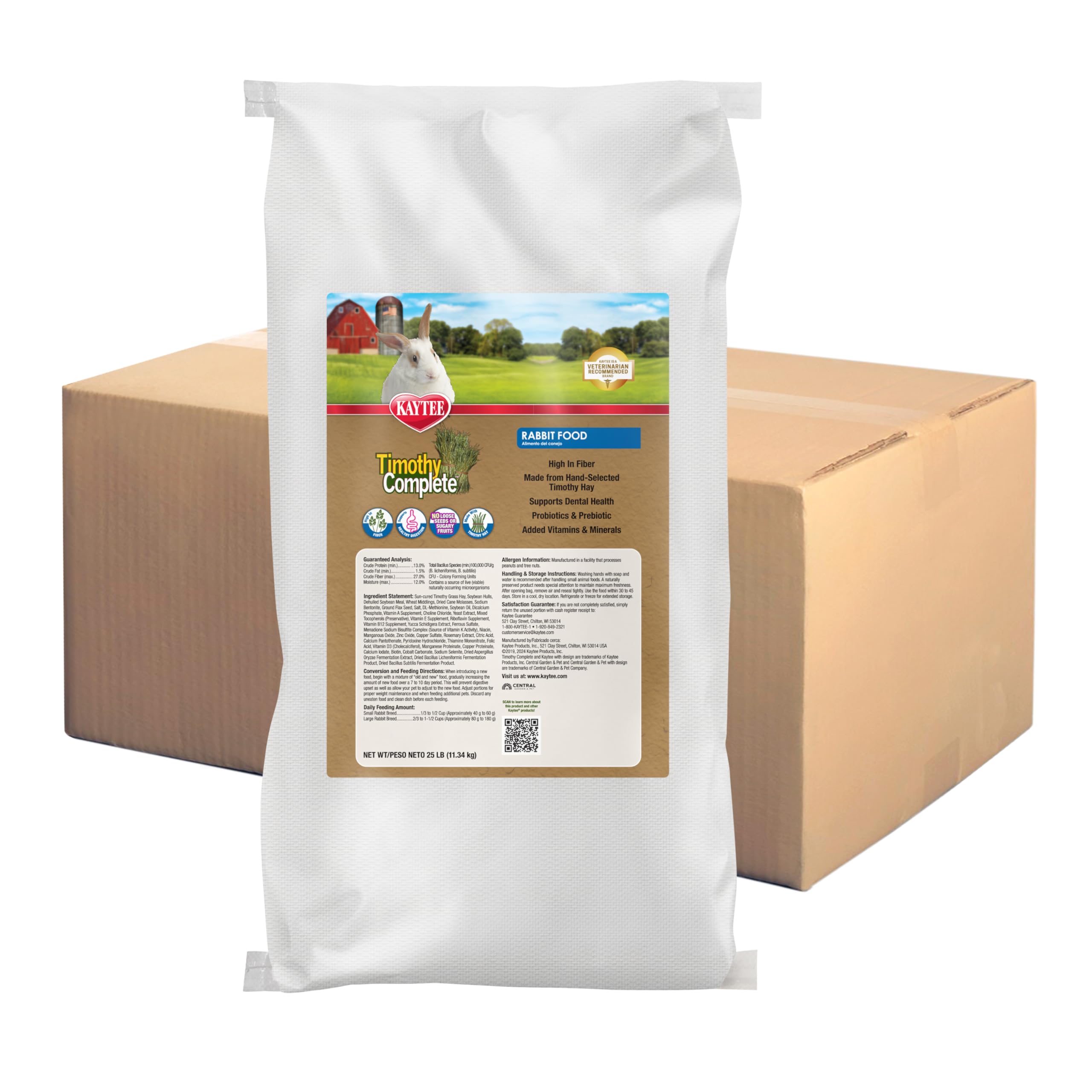 Kaytee Rabbit Food, Timothy Complete, 25lb