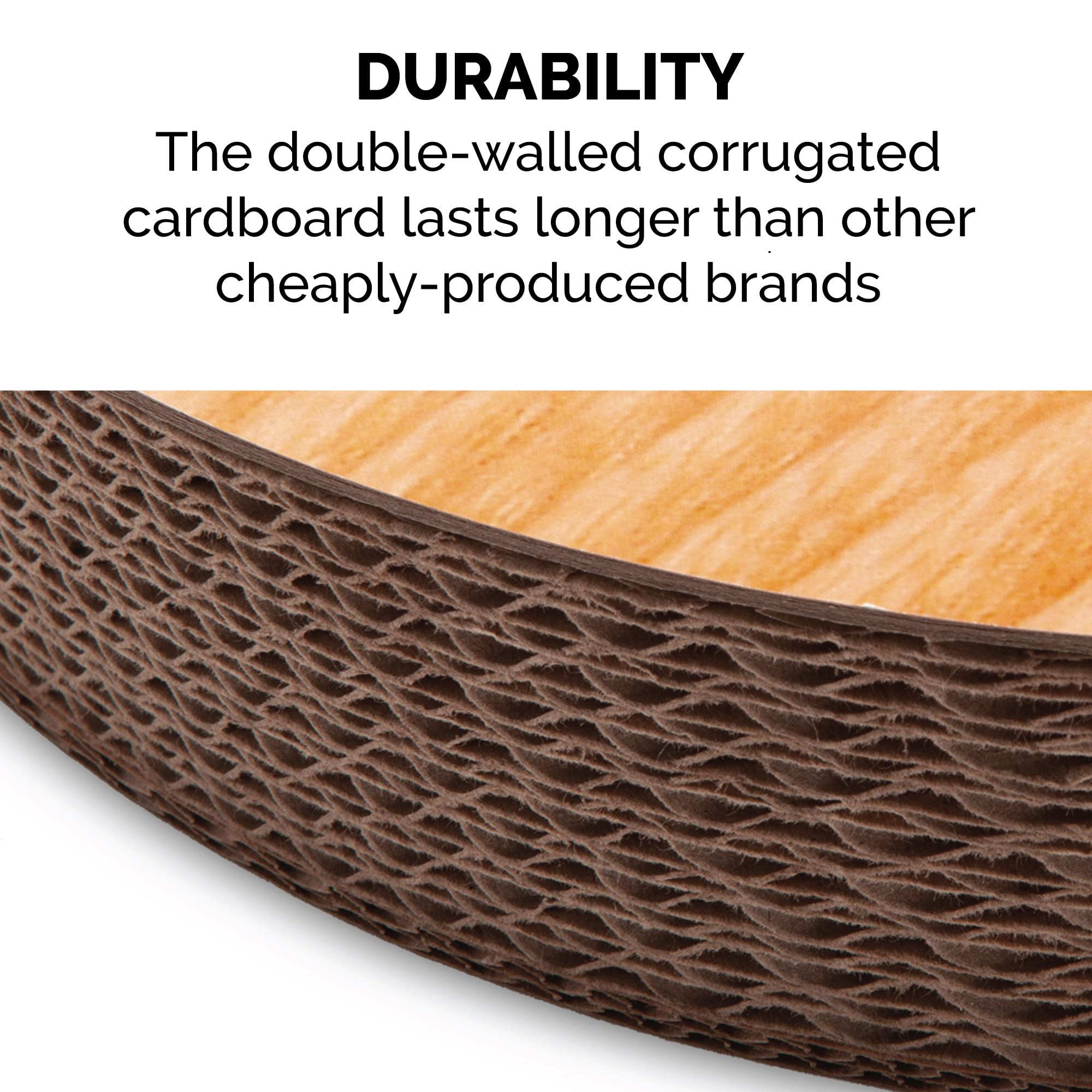 Furhaven Scratching Pad Ball Track Cat Toy W/ Catnip For Indoor Cats - Archway Busy Box Scratcher - Tan, One Size