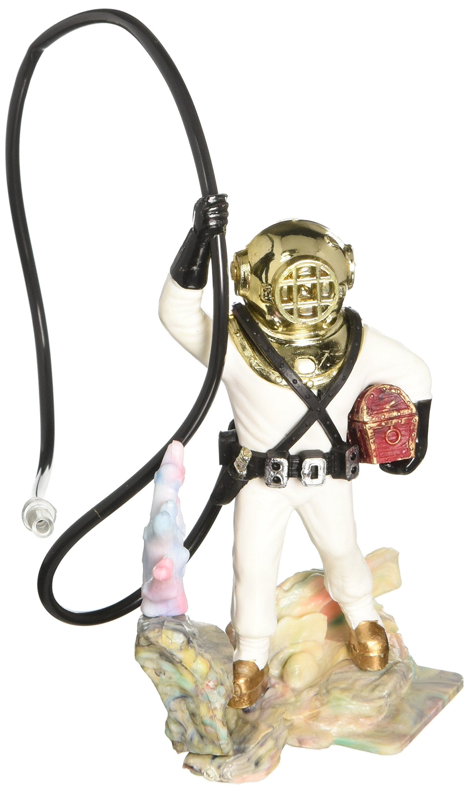 Penn-Plax Aerating Action Bubbler Ornament, Diver With Hose | Color May Vary | Small (050)