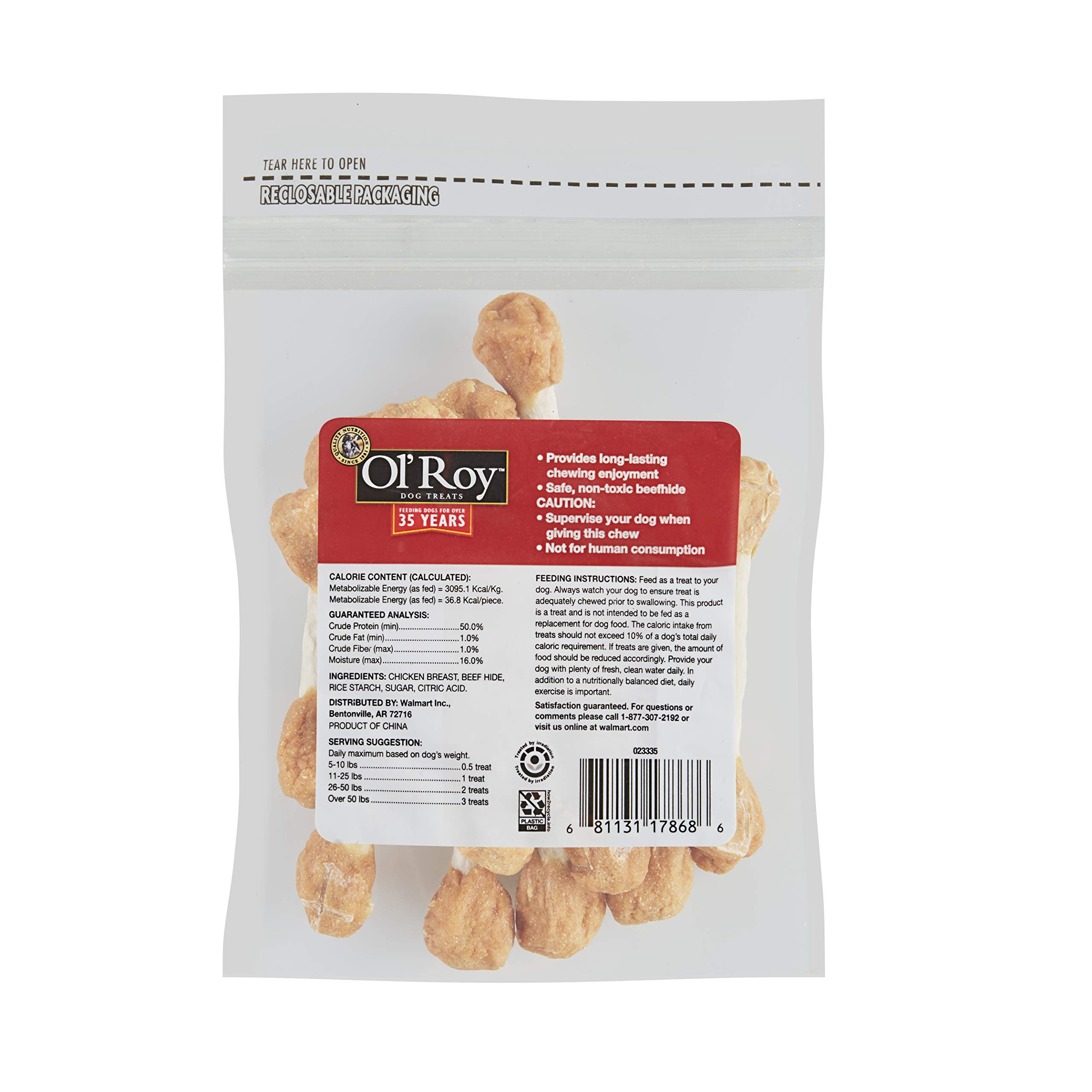 Ol' Roy Rawhide Munchy Dumbbells with Real Chicken, 5.9 oz, Model 4142745