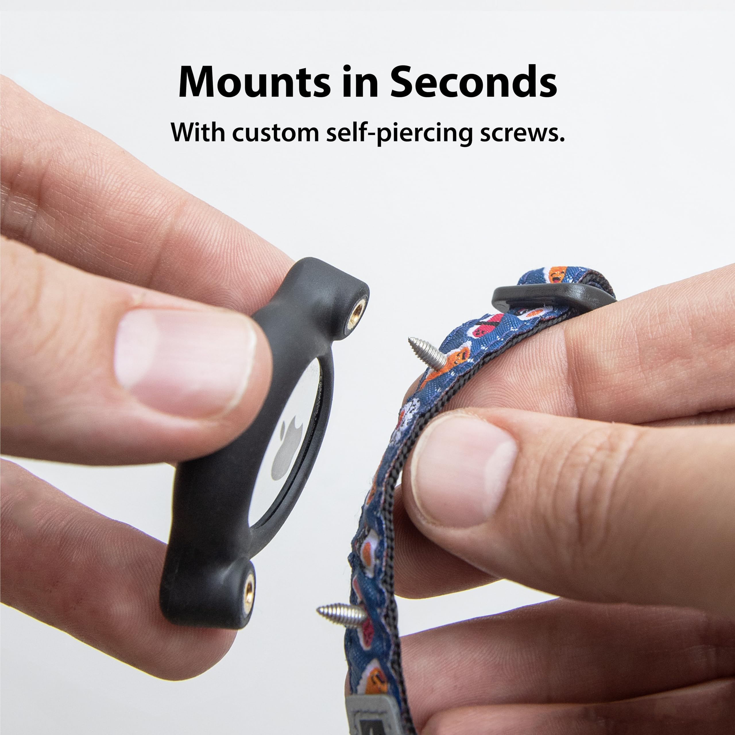 Elevation Lab TagVault AirTag Cat Collar Mount, Black, 4 Pack - Secure Holder for Cats & Small Dogs, Non-Dangling Design