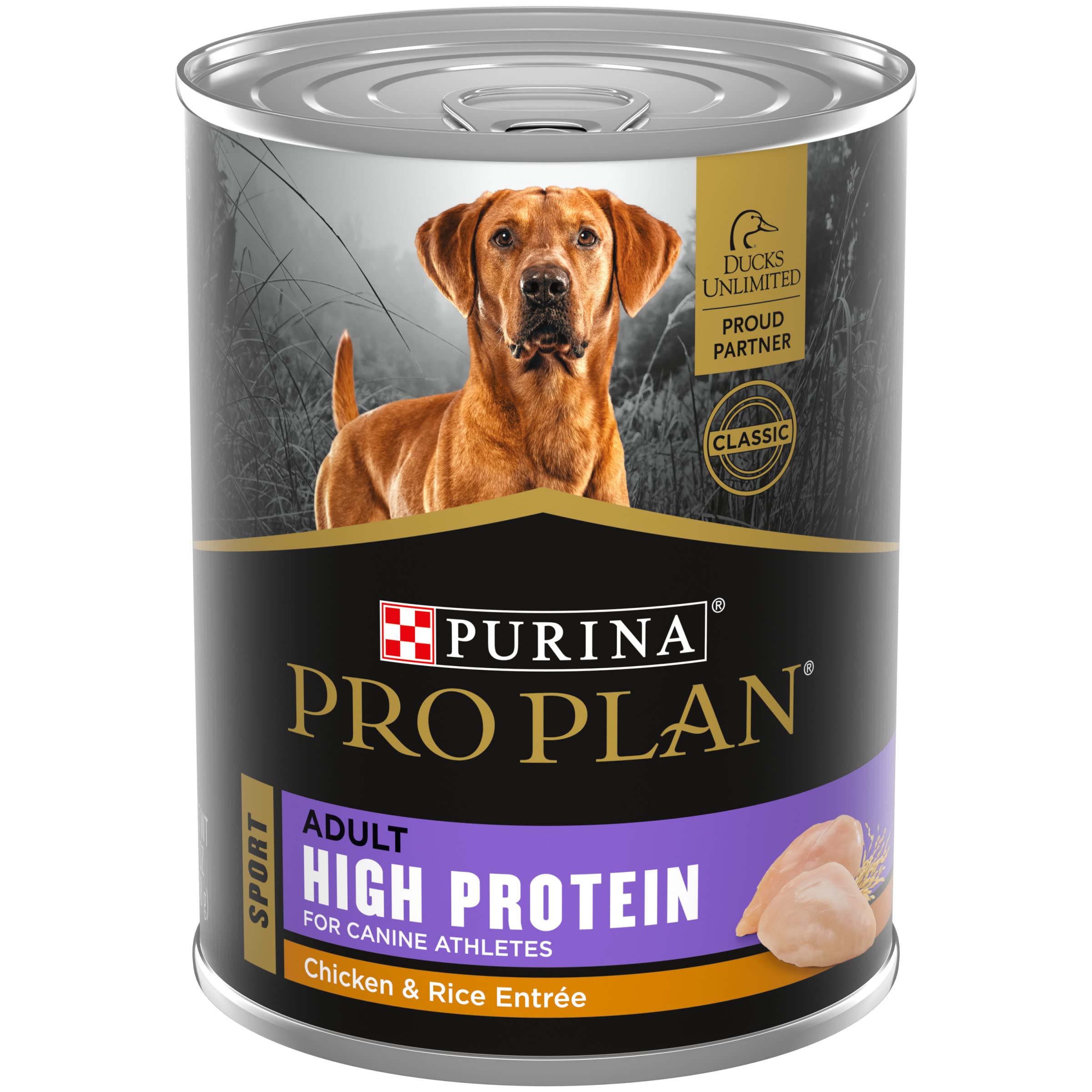 Purina Pro Plan Sport High Protein Wet Dog Food Chicken and Rice Entree - (Pack of 12) 13 oz. Cans