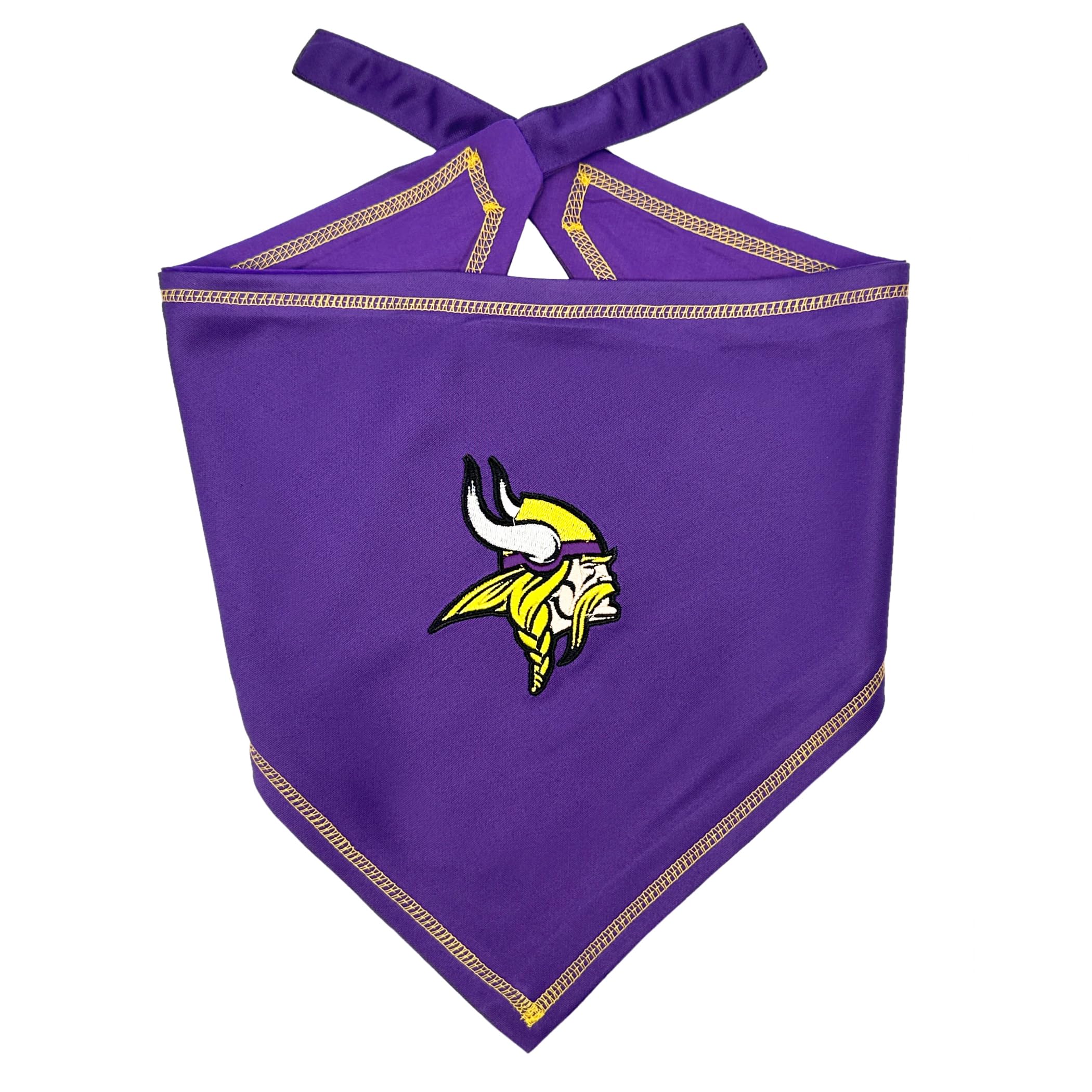 Pets First Nfl Minnesota Vikings Tie Bandana, Size Small/Medium. Dog Bandana Scarf Bib For Pet Cat Dog. The Ultimate Game-Day, P