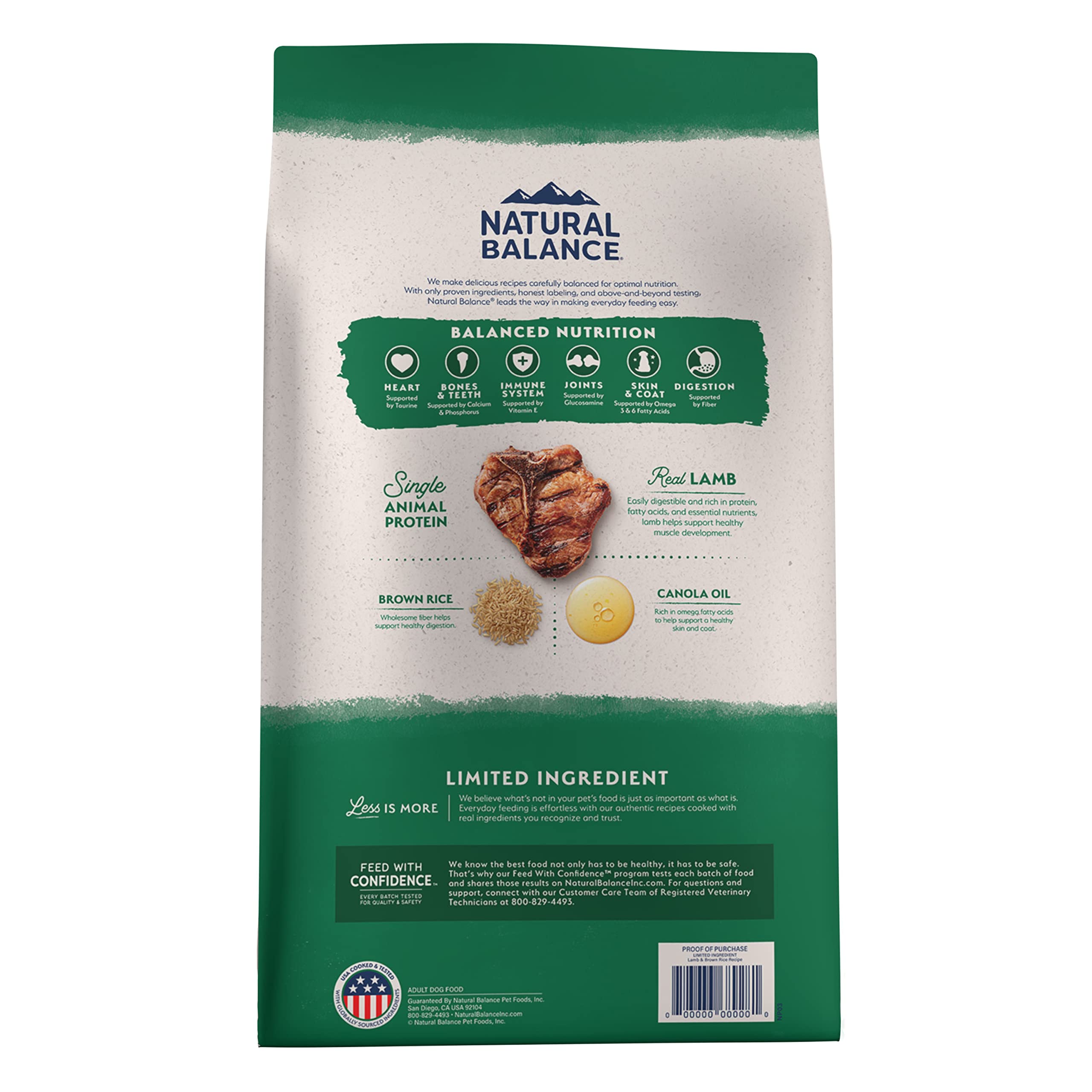 Natural Balance Limited Ingredient Adult Dry Dog Food with Healthy Grains, Lamb & Brown Rice Recipe, 24 Pound (Pack of 1)