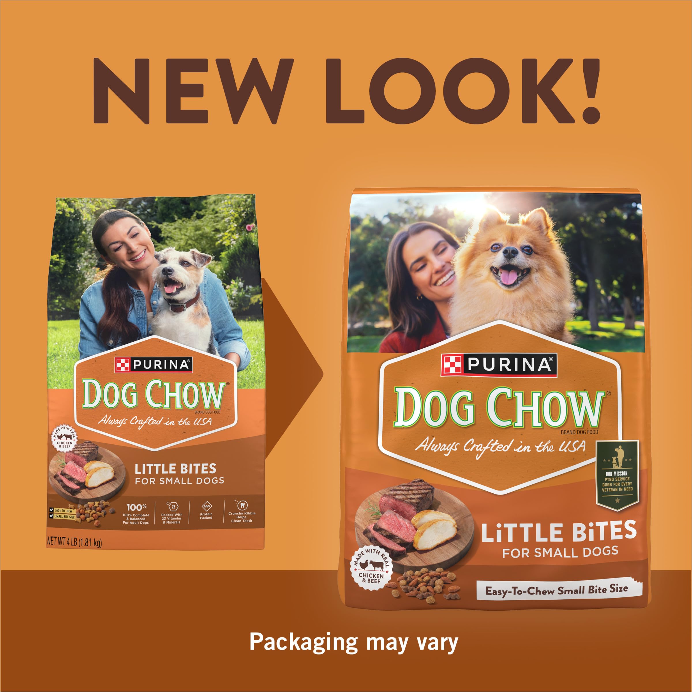 Purina Dog Chow Little Bites With Real Chicken And Beef Small Breed Dry Dog Food - (Pack of 4) 4 lb. Bags