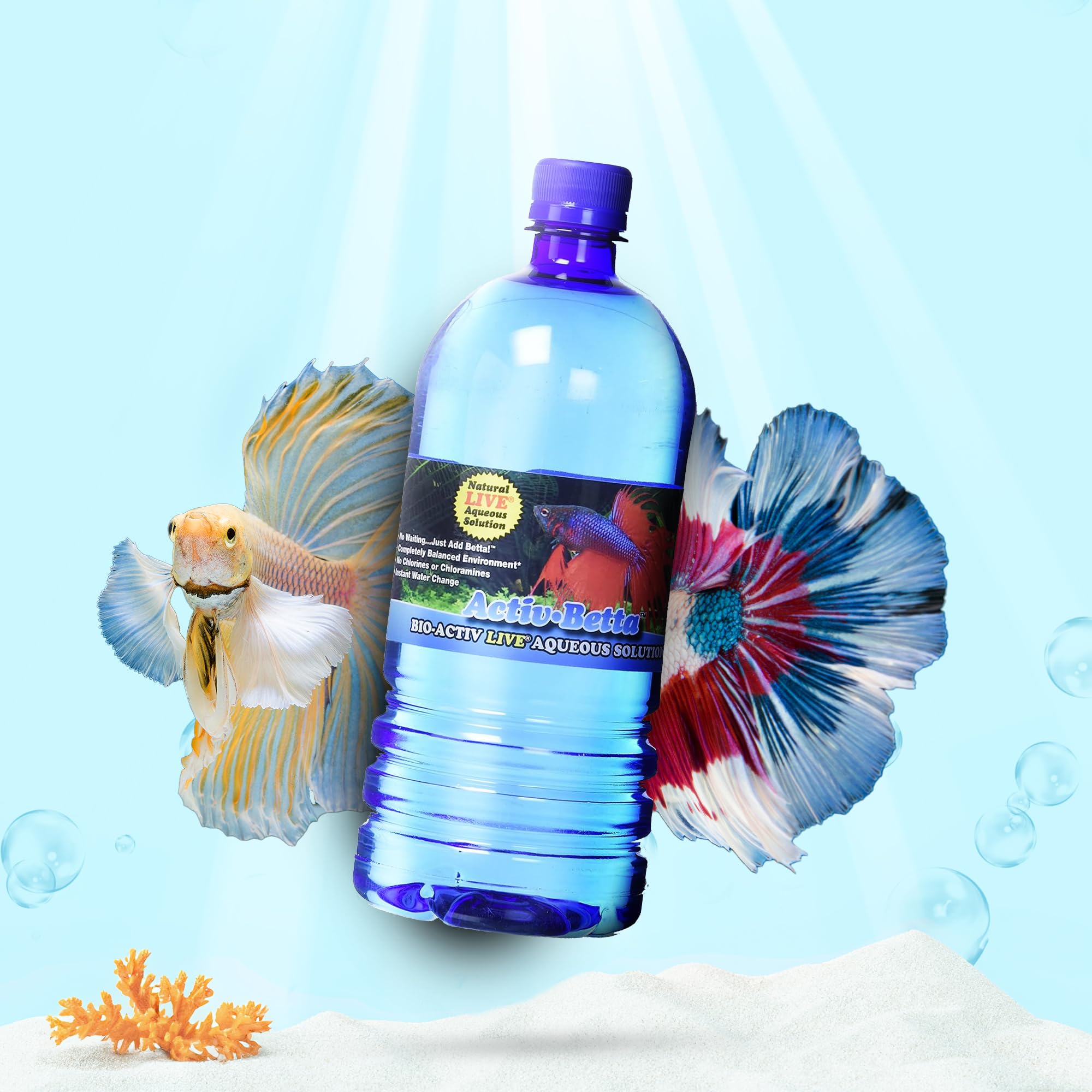 Activ Betta Water for Aquarium D  cor, 33.8 fl.oz. - Premium Water Conditioner for Betta Fish Tanks, Enhances Water Quality and