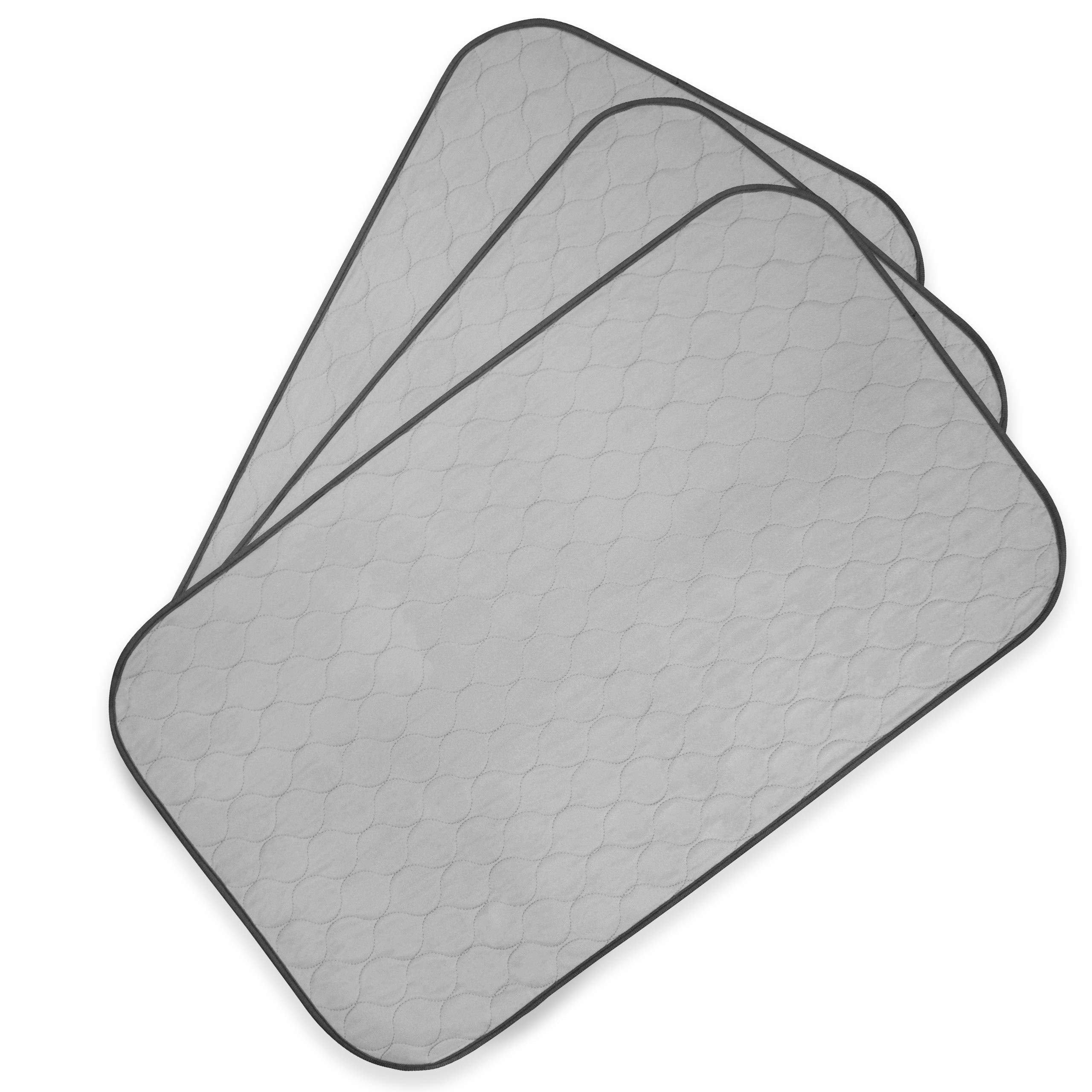 Pet Magasin Highly Absorbent Reusable Washable Pet Training Pads with Waterproof Bottom (Pack of 3) Grey Fit Standard Cage, M 33