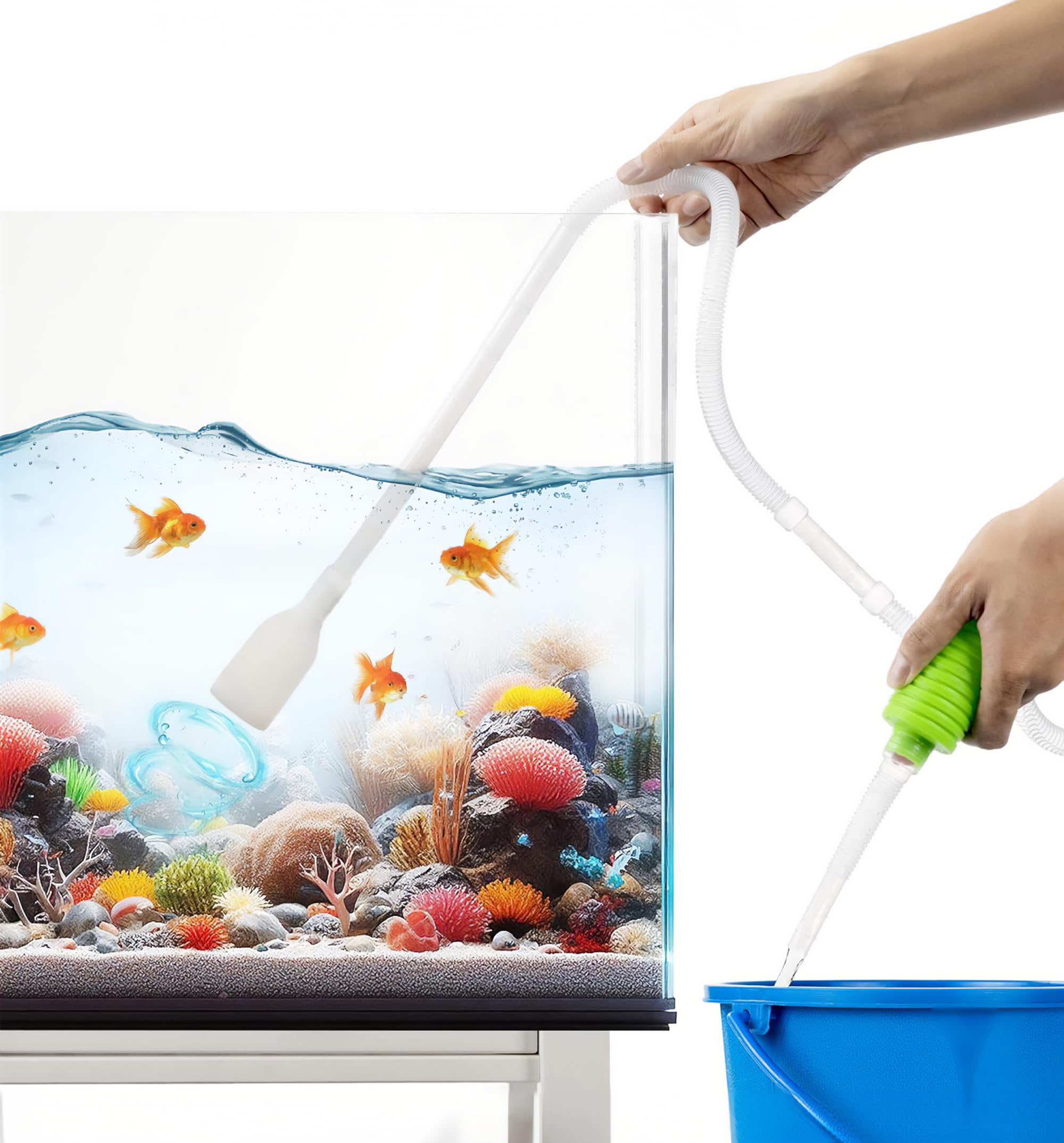 Luigi'S Fish Tank Cleaner - Gravel Pump Vacuum For Aquarium - Hand Siphon Hose To Remove And Change Water Or Sand In Minutes - A