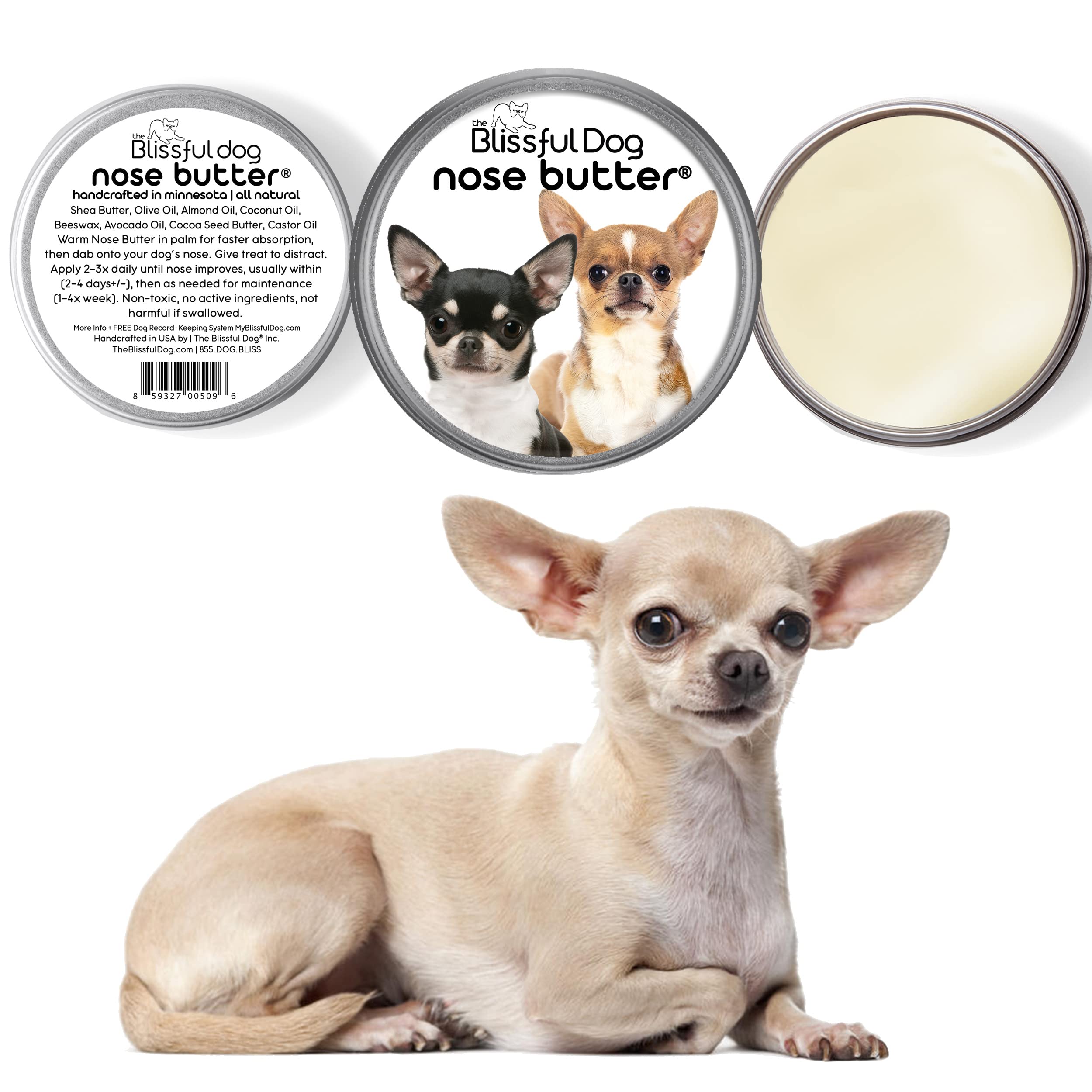 The Blissful Dog Smooth Coat Chihuahua Unscented Nose Butter, 4-Ounce