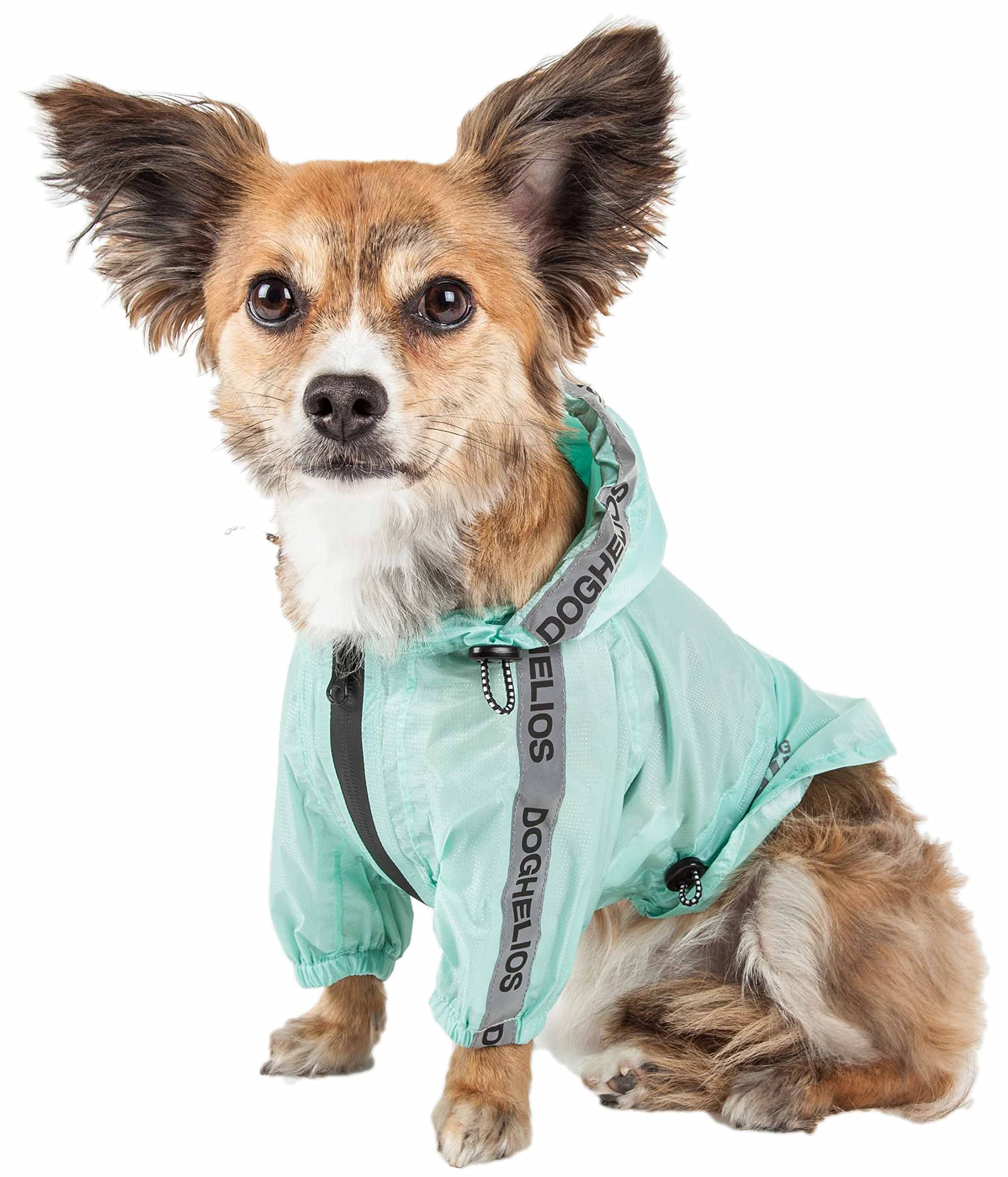 Dog Helios Torrential Shield Adjustable And Waterproof Dog Raincoat Poncho, Sm, Green