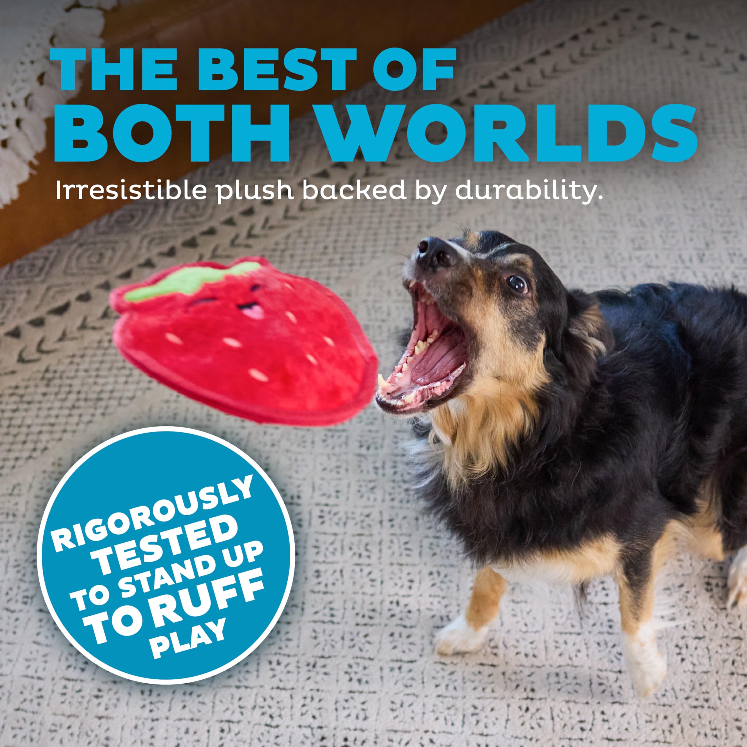 Outward Hound Tough Skinz Strawberry, Red, Medium