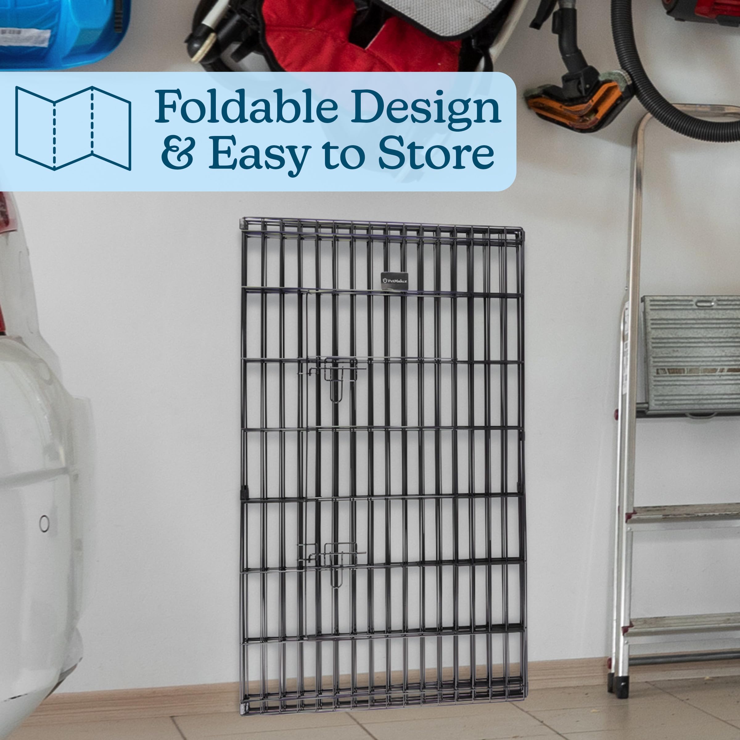 Dog Playpen - Foldable Metal Exercise Puppy Play Pen With Eight 24X42In Extra-Tall Panels And Gate - Indoor/Outdoor Dog Fence Wi