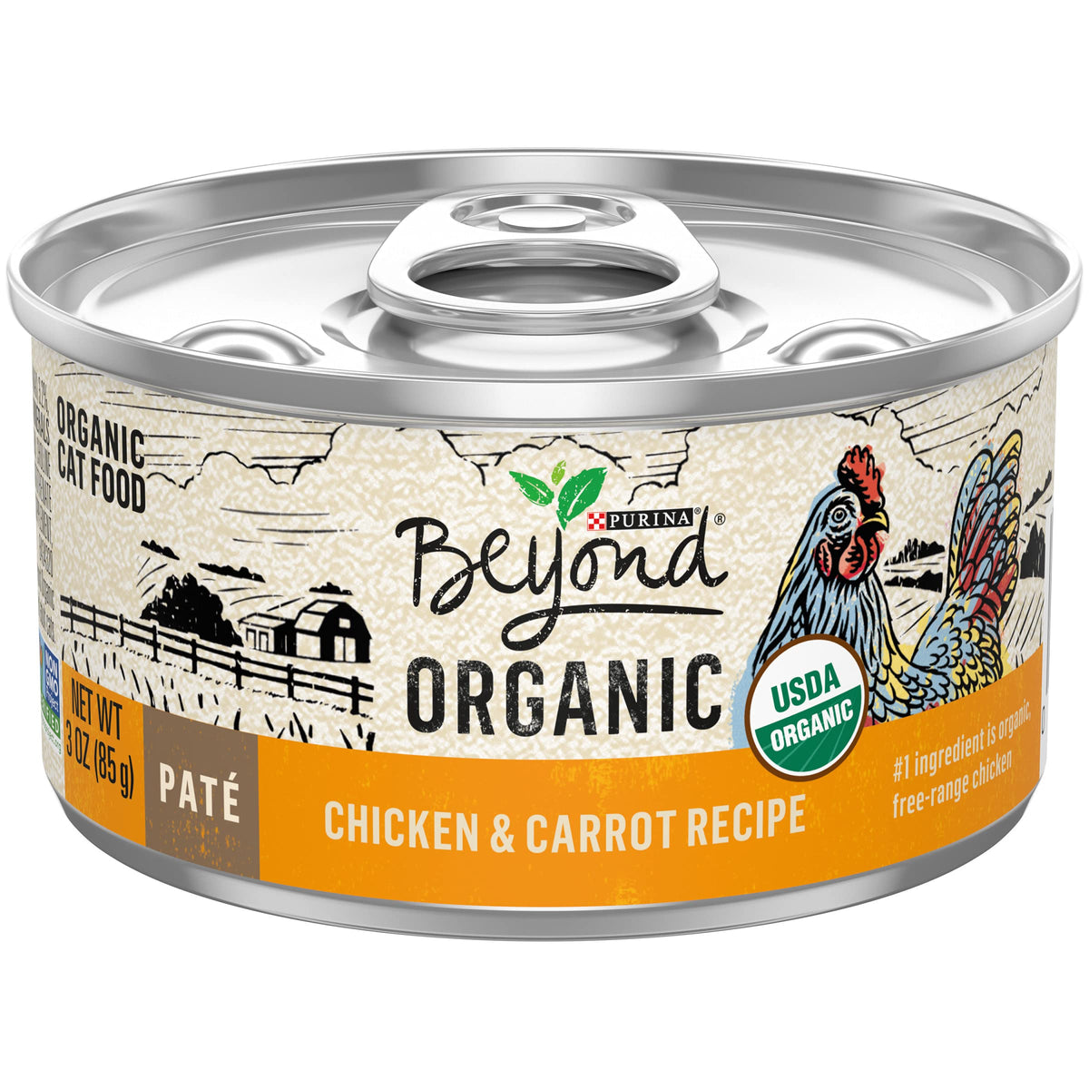 Purina Beyond Organic Wet Cat Food Pate, Organic Chicken & Carrot Adult Recipe - 3 Oz. Can