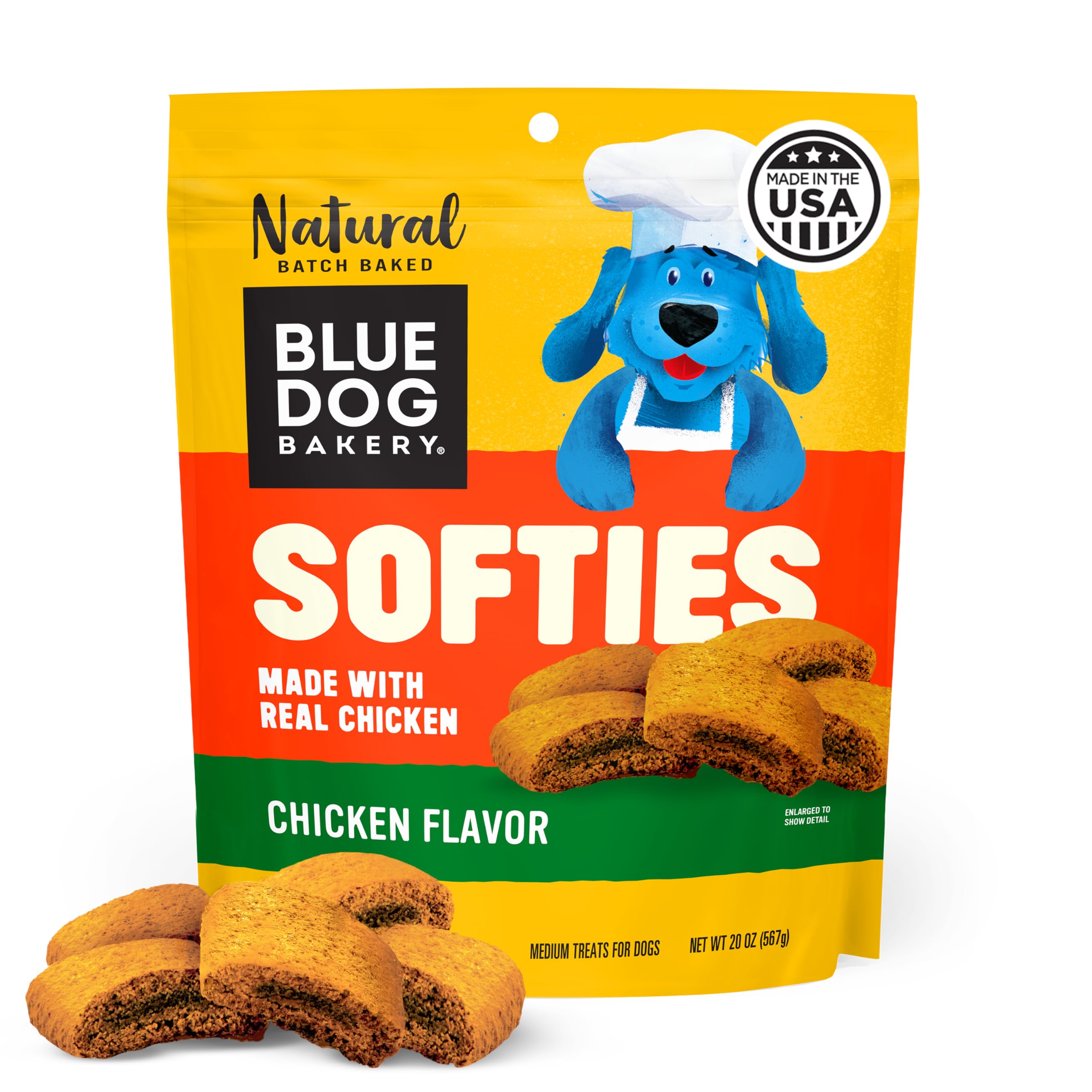 Blue Dog Bakery Softies, Soft & Chewy Chicken Dog Treats, Medium Size, Healthy Treats, All Natural Ingredients, 20 oz (Pack of 1