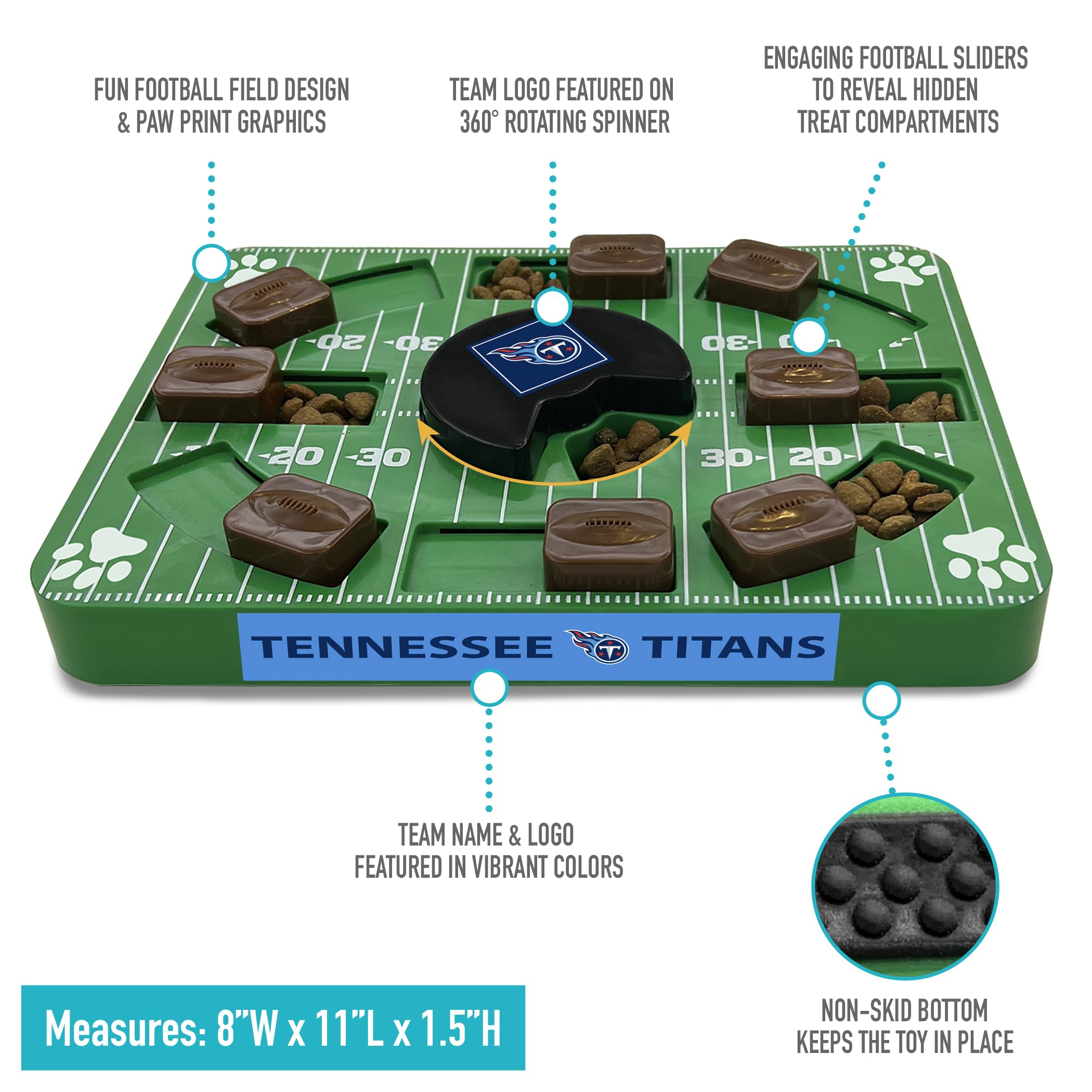 Pets First Nfl Tennessee Titans Puzzle Toy - Interactive Dog Treat Puzzle