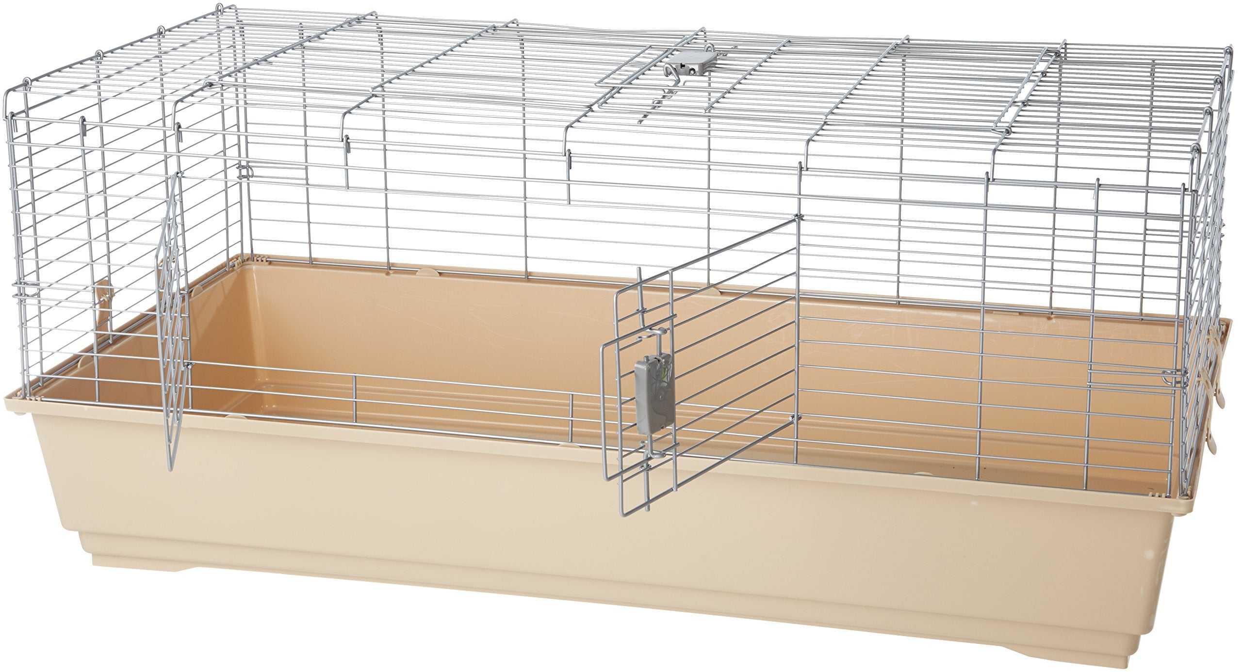 Amazon Basics Top Access Small Animal, Rabbit & Guinea Pig Cage, Ferret Cage Habitat With Accessories, Jumbo, Multicolor, 48.6''