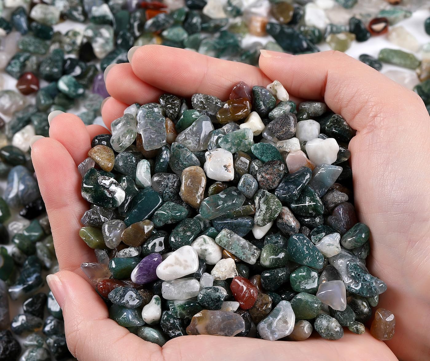 QINJIEJIE Lapis Lazuli Crystals Chips Natural Stone Gravel Bulk Crushed Rocks Pieces Polished Quartz Stone 0.55Lbs Decorative Fi