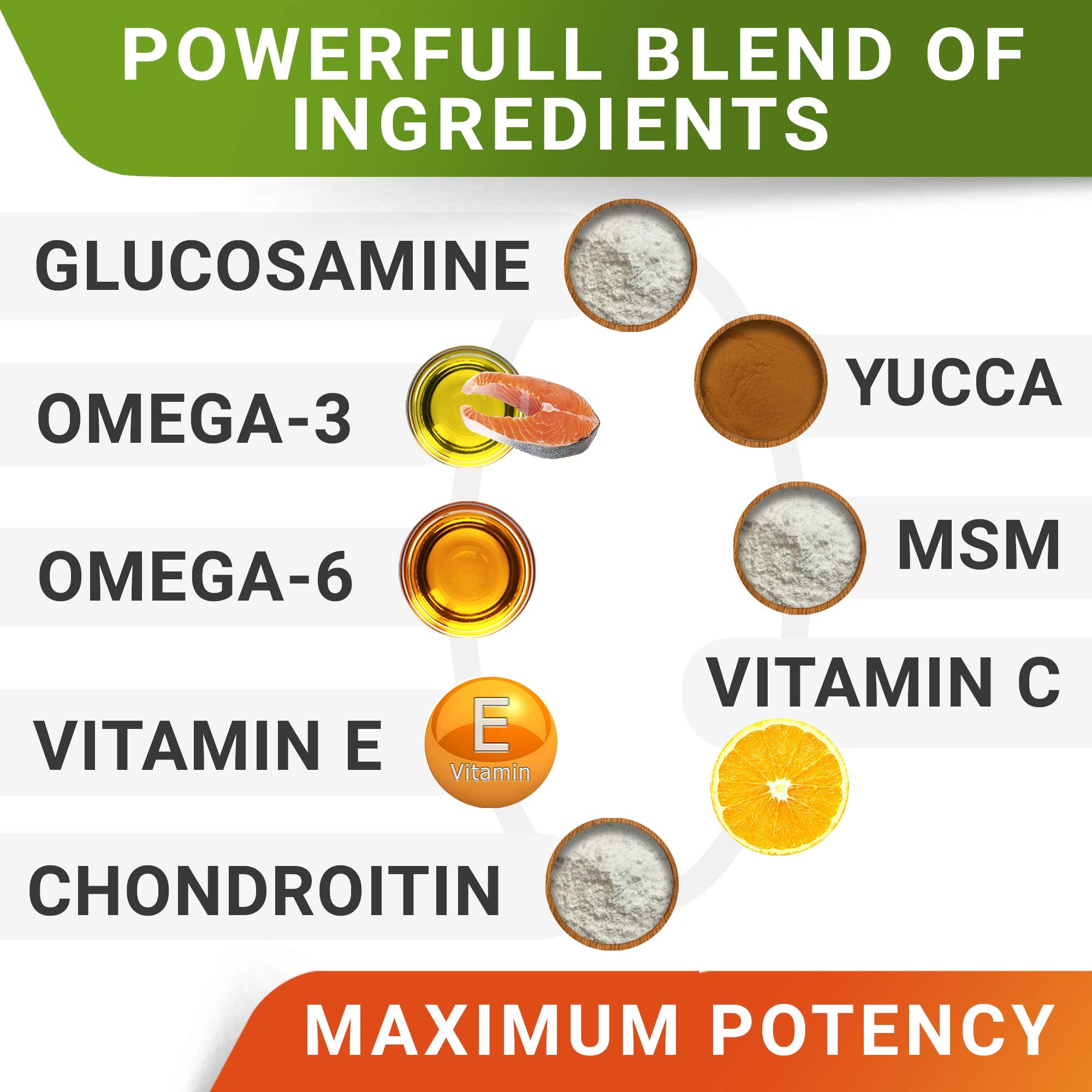 Glucosamine Treats for Dogs - Joint Supplement w/Omega-3 Fish Oil - Chondroitin, MSM - Advanced Mobility Chews - Joint Pain Reli