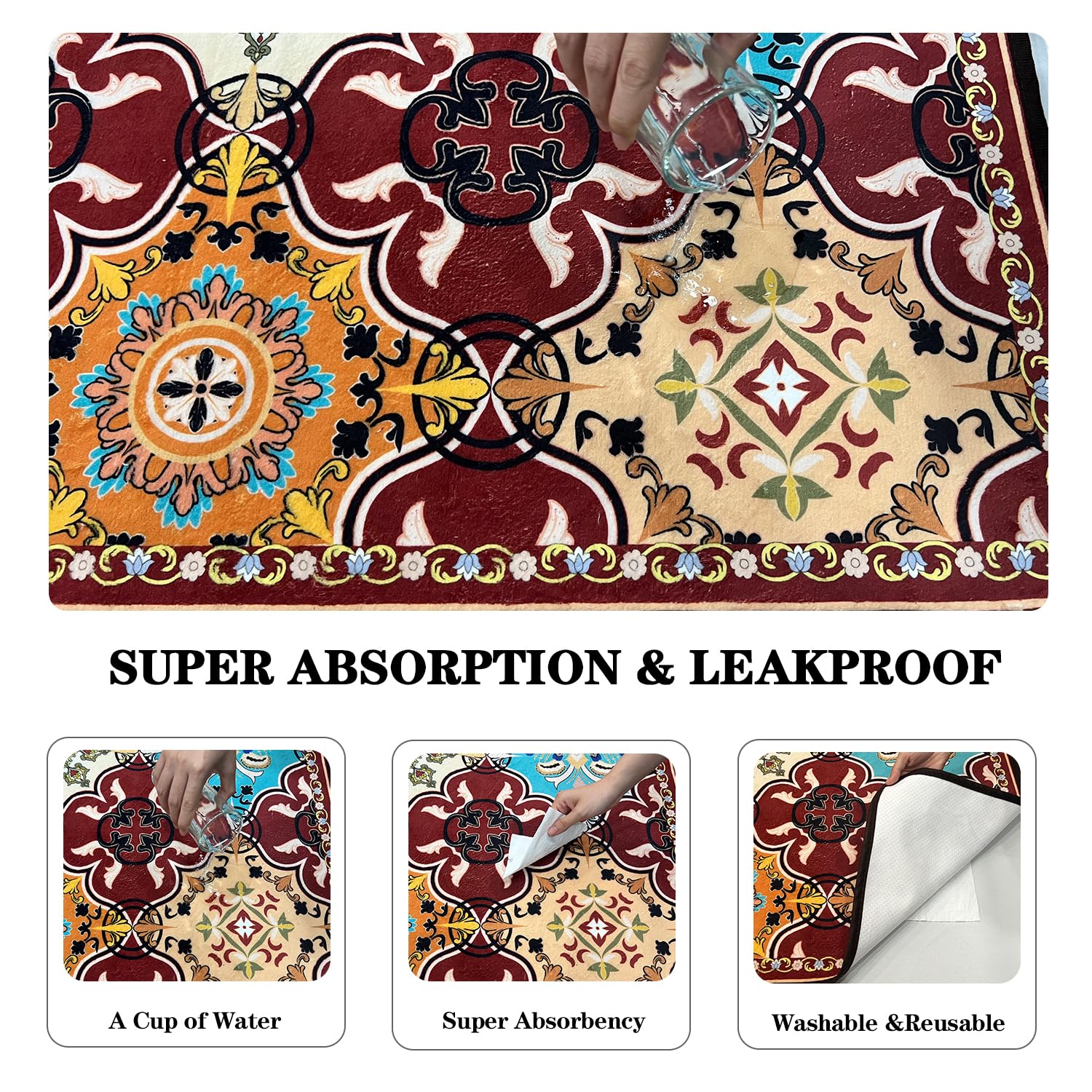 Qeils Christmas Washable Pee Pads For Dogs, 2 Pack Reusable Puppy Pads 36''X41'' Super Absorbent Leakproof Dog Training Pads, No