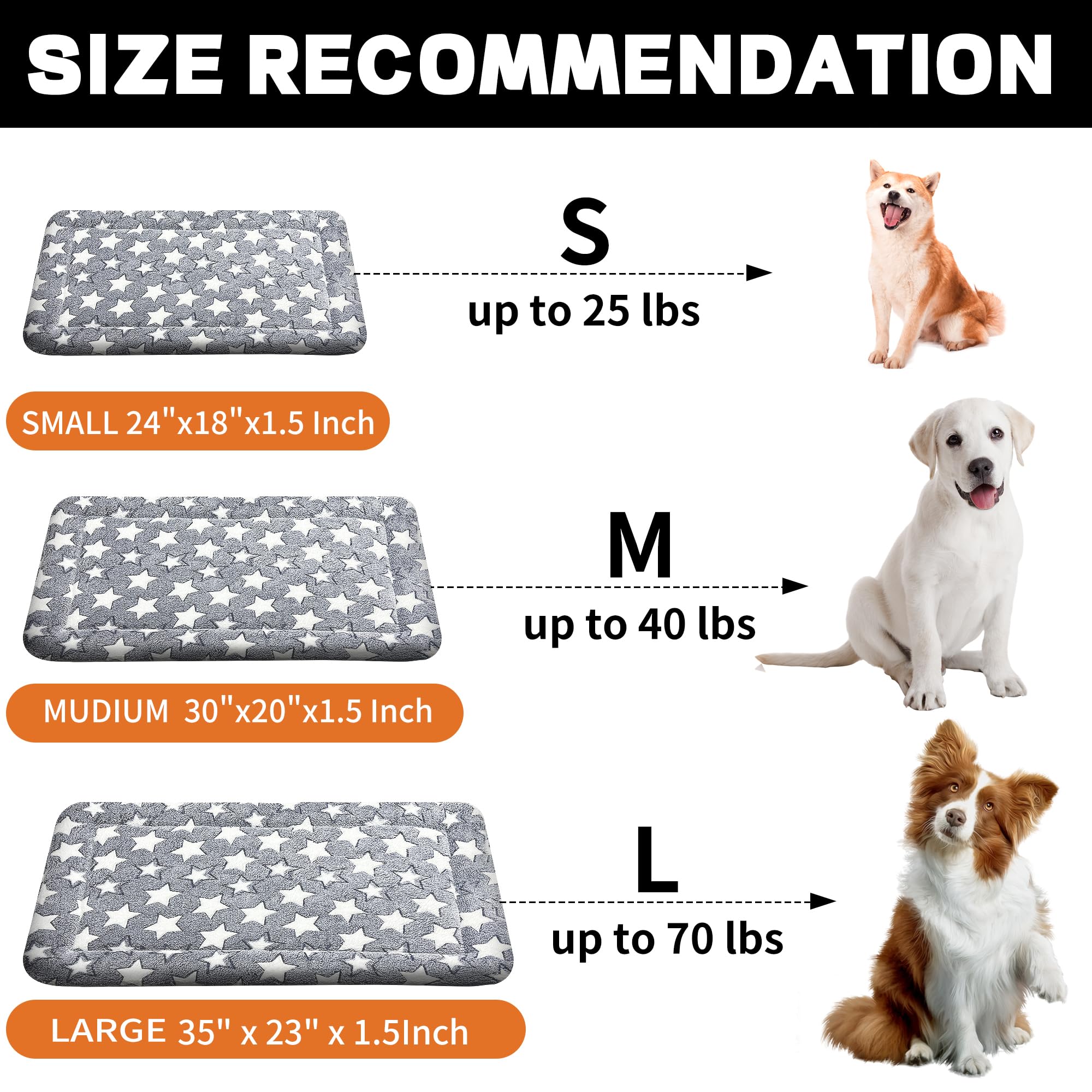 Dog Bed Mat - Soft & Comfortable Dog Kennel Pad for Crate - Durable Crate Bed & Mat for Dogs & Cats - Ideal for Crate, Kennel, a