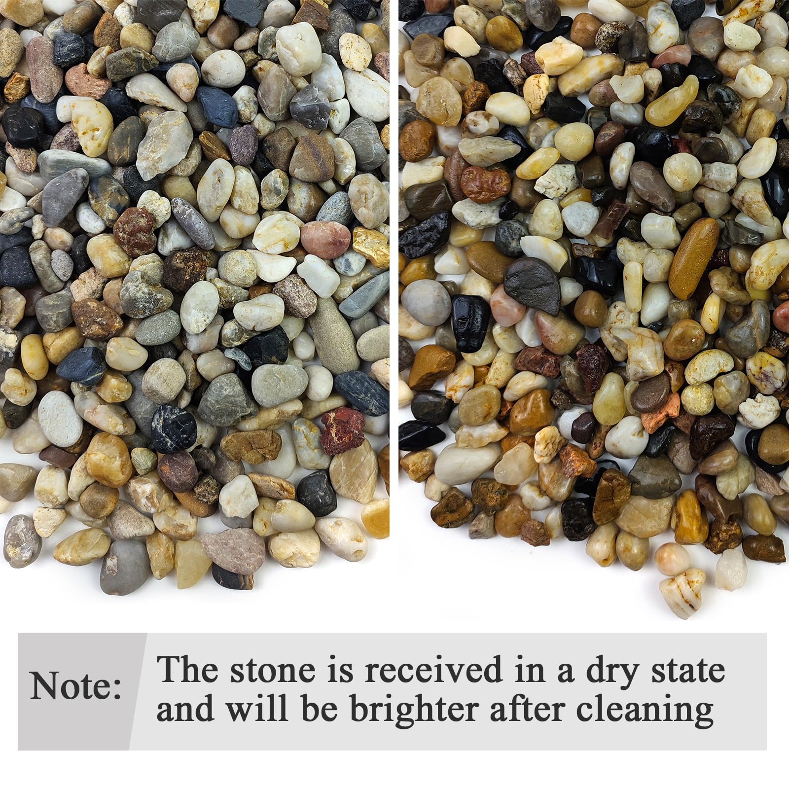 FANTIAN 5 lbs Gravel for Fish Tank, 2/5 Inch Mixed Color River Rocks for Aquarium, Vase Fillers, Cactus Bonsai, Plant Soil Cover
