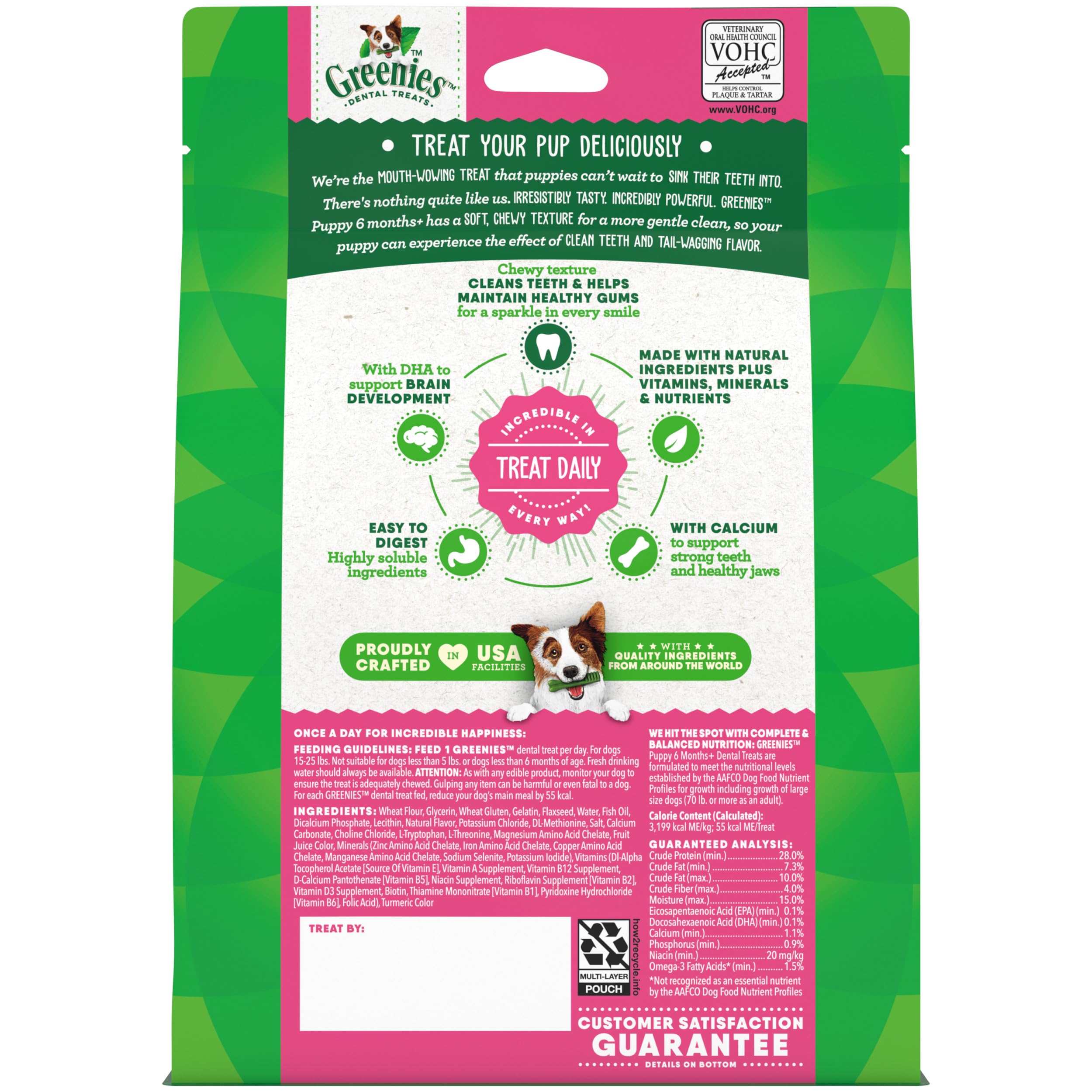 Greenies Puppy Petite Size Dental Dog Treats, 12 oz. Pack (20 Treats)