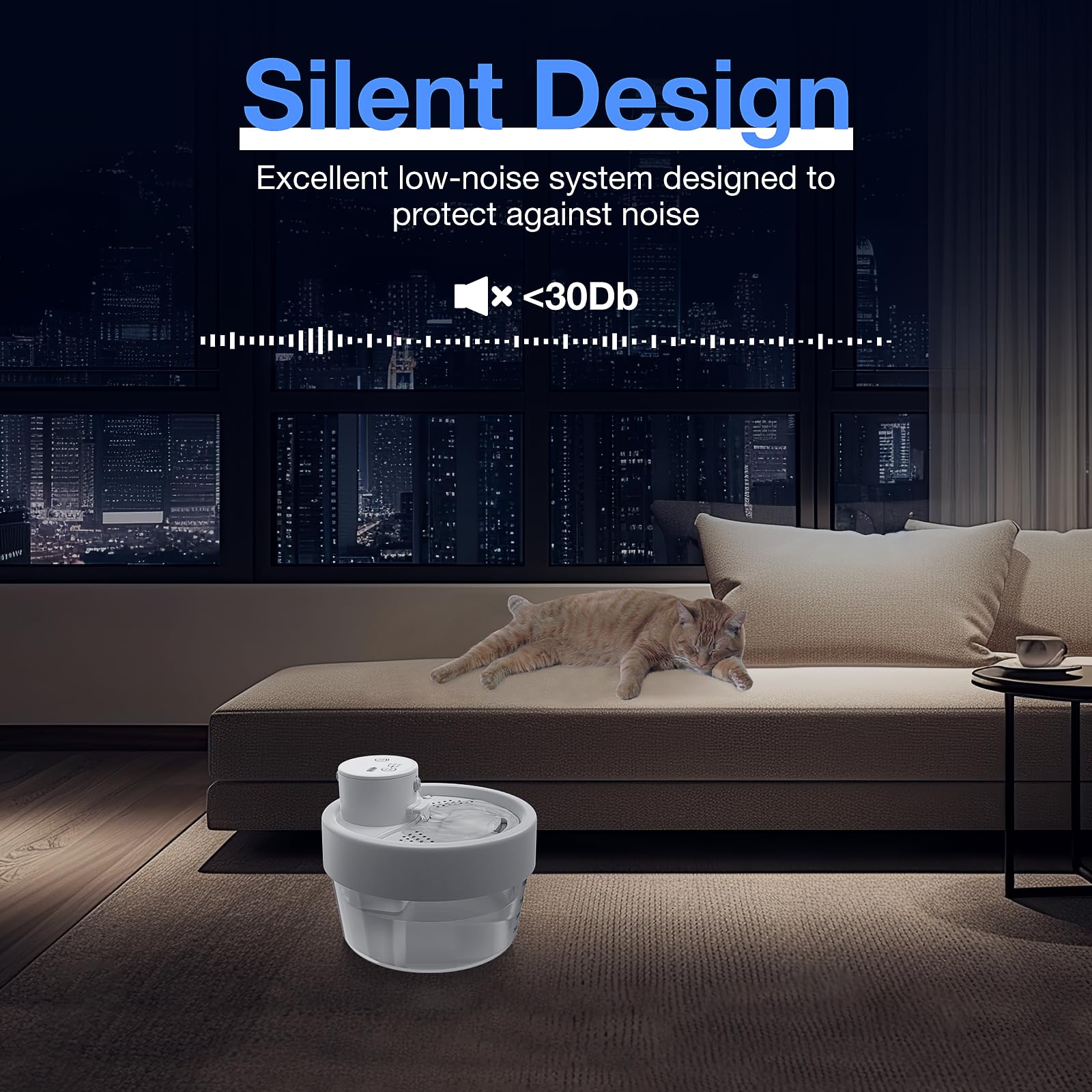 Automatic Cat Water Fountain -Battery Operated Cat Water Fountain With Motion Sensor,Wireless Pet Water Fountain For Dog,1L/35Oz