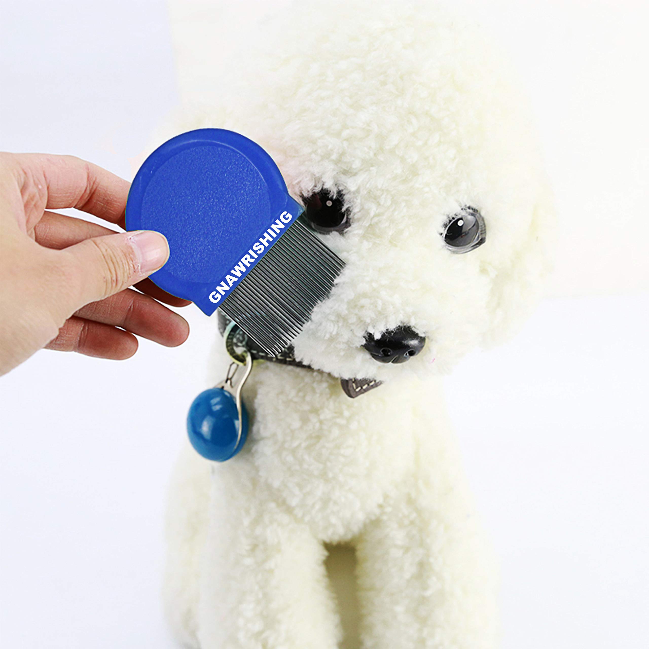 GNAWRISHING 4Pcs Flea Comb Set for Dogs & Cats - High Strength Teeth, Pet Tear Stain Remover, Effective Float Hair Remover