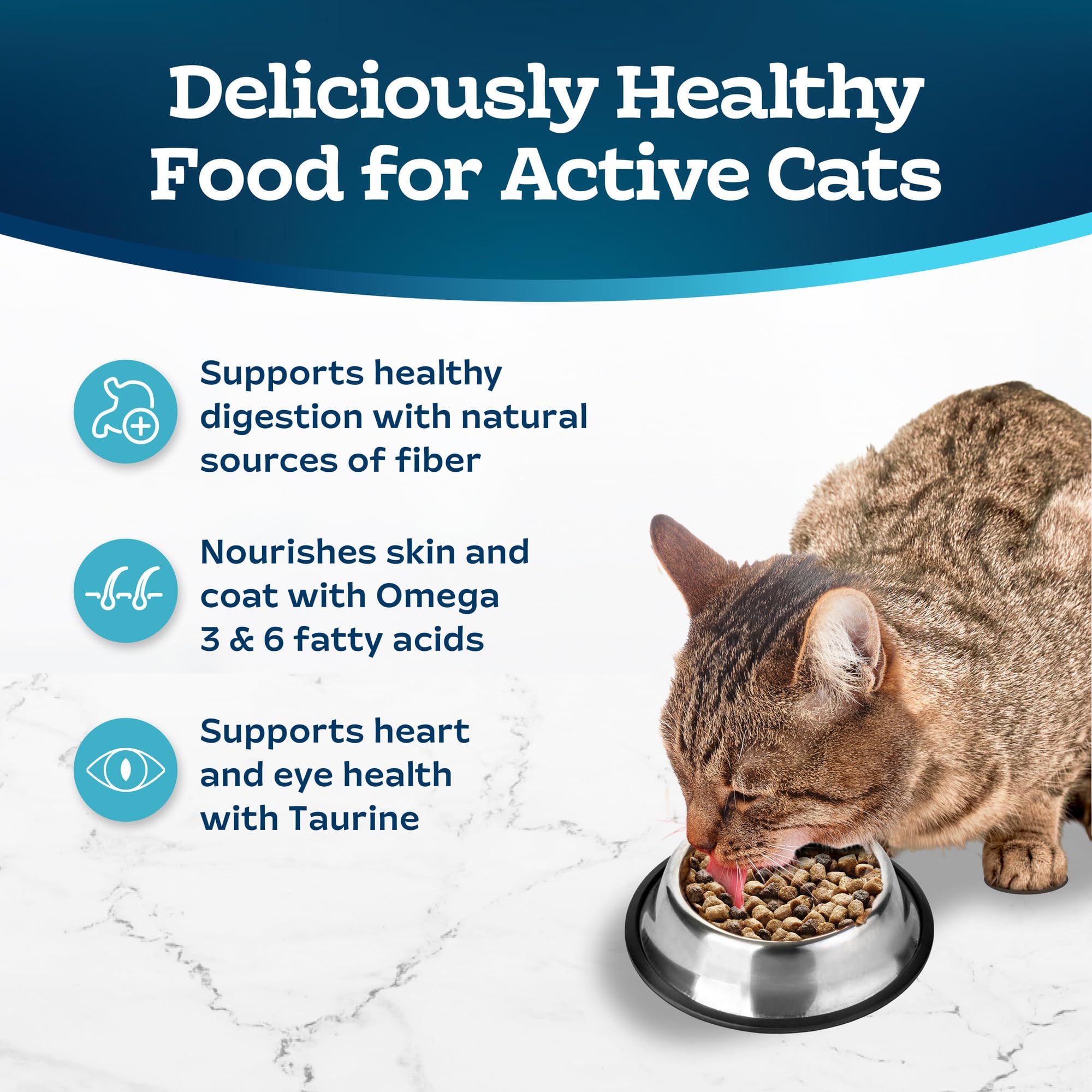 Blue Buffalo Tastefuls Natural Dry Food for Active Adult Cats, Chicken and Brown Rice Recipe, 15-lb. Bag