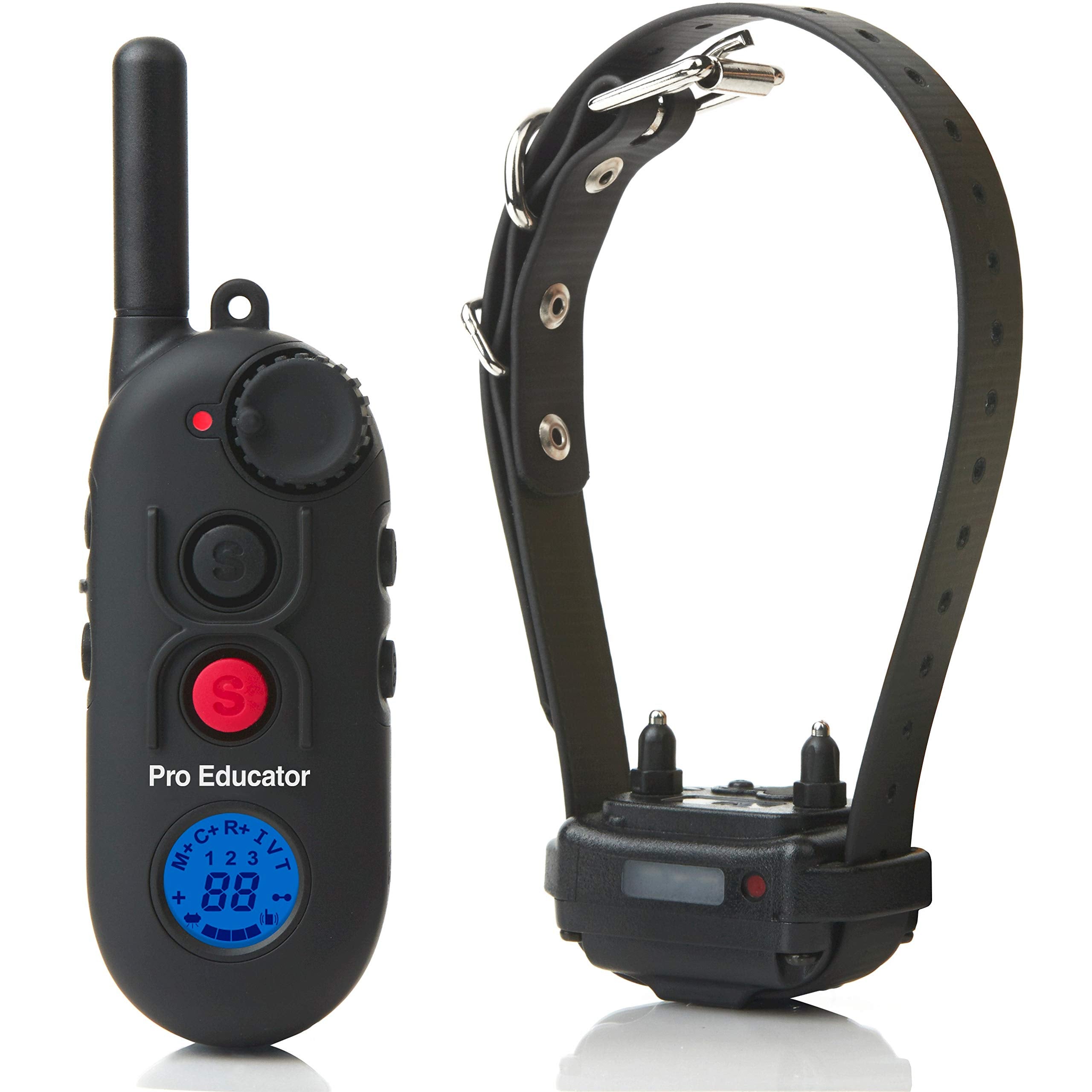 Educator Pro 1/2 Mile Dog Training Collar With Ergonomic Remote, Safe Humane Vibration Stimulation, Pavlovian Tone, Waterproof, 